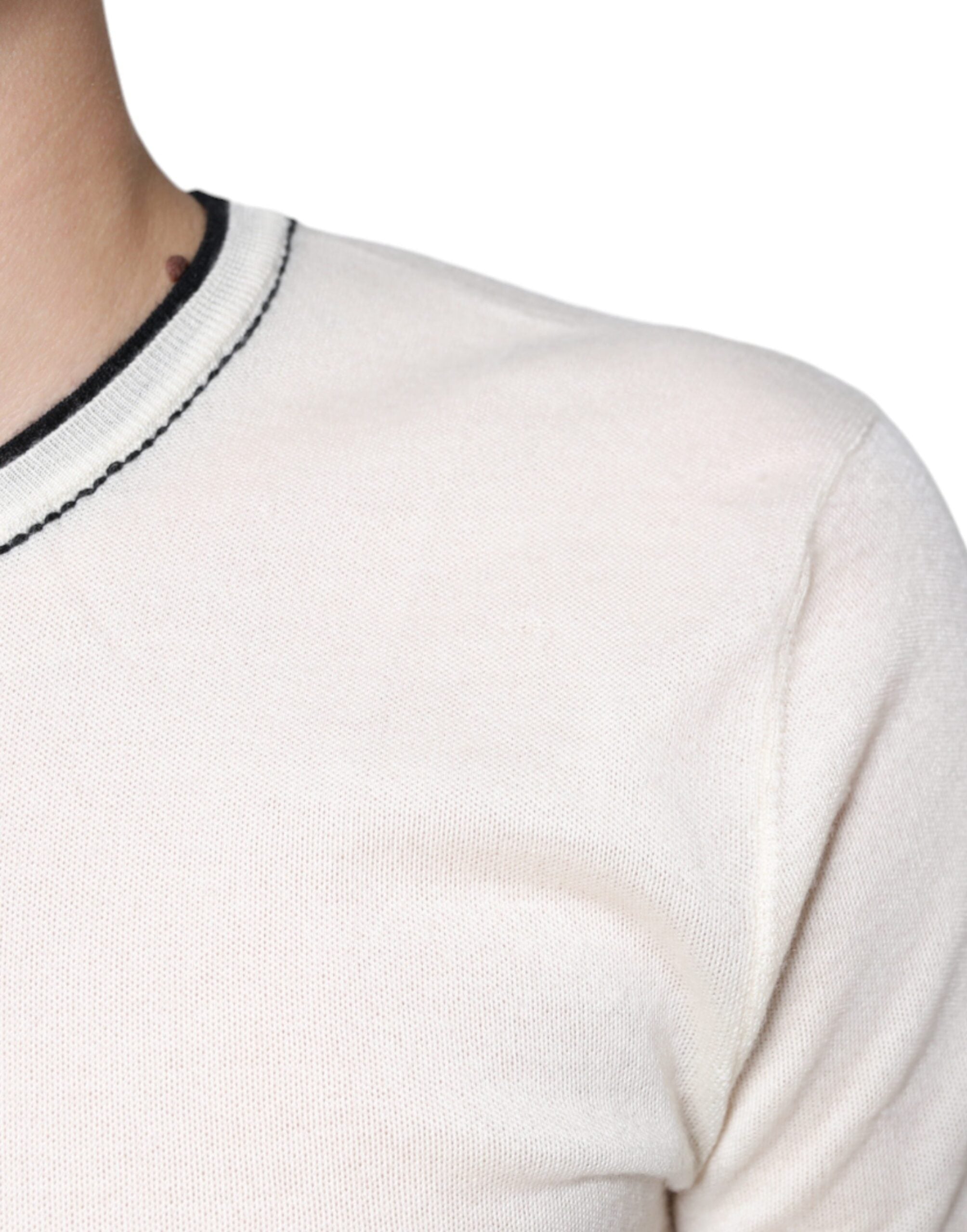 Camiseta de manga corta de cachemira blanca de Dolce & Gabbana-6