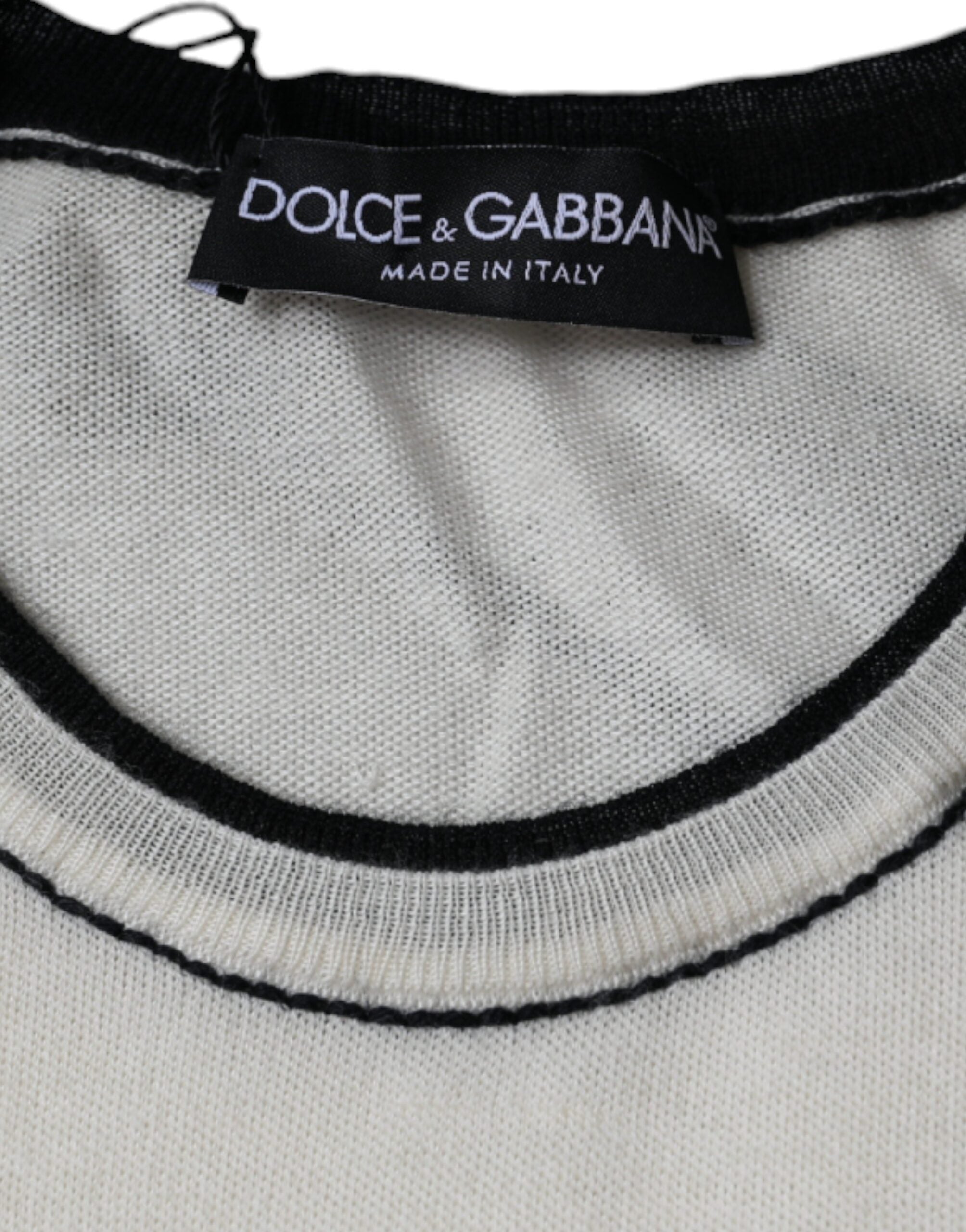 Camiseta de manga corta de cachemira blanca de Dolce & Gabbana-7