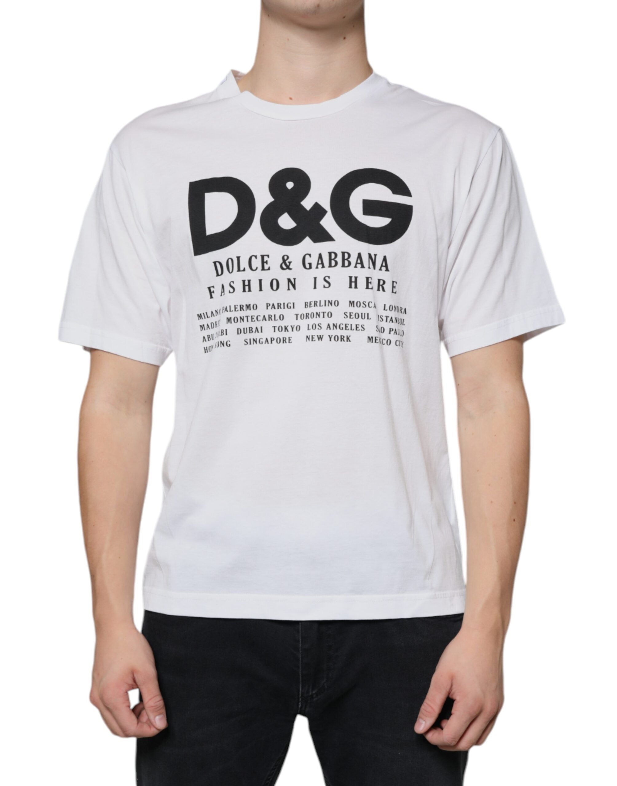 Dolce & Gabbana Weißes Baumwoll-T-Shirt mit DG-Logo-Aufdruck-2