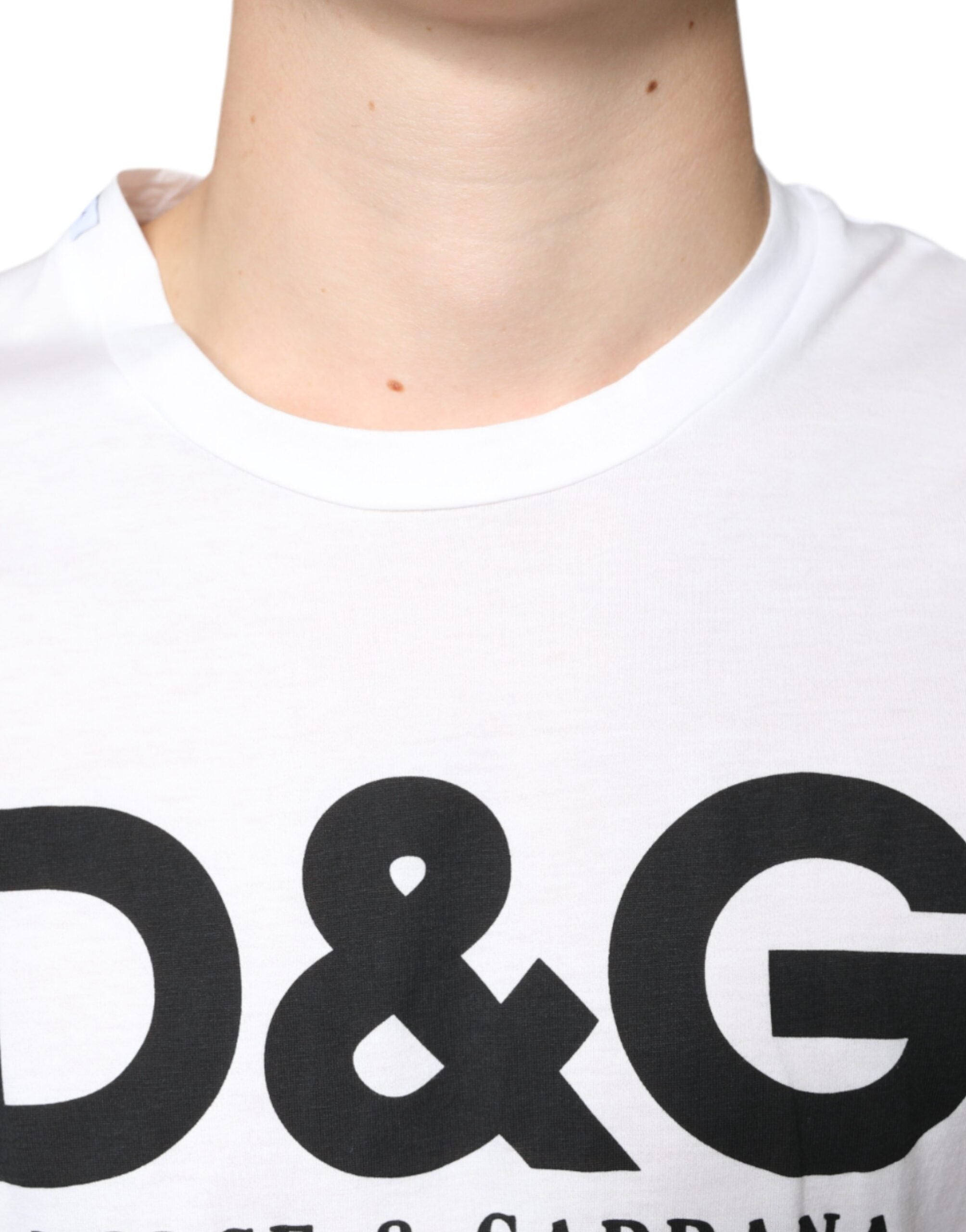 Dolce & Gabbana Weißes Baumwoll-T-Shirt mit DG-Logo-Aufdruck-5