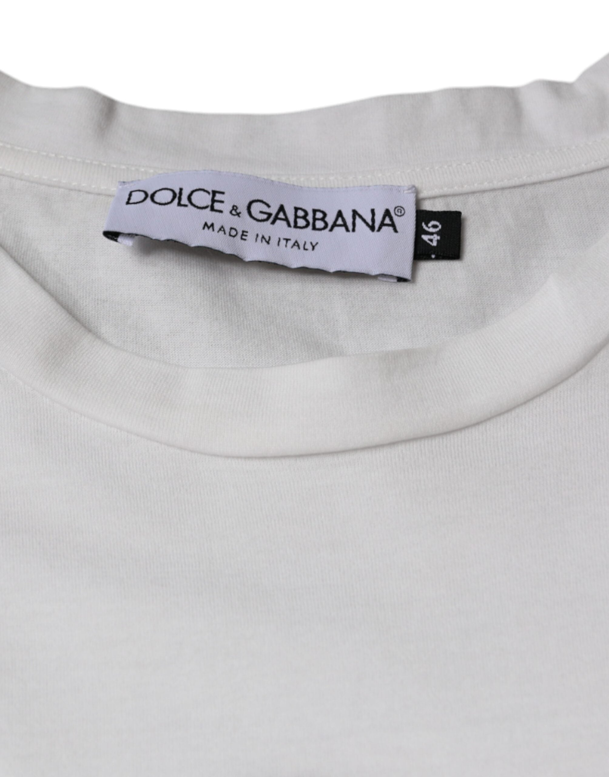 Dolce & Gabbana Weißes Baumwoll-T-Shirt mit DG-Logo-Aufdruck-7