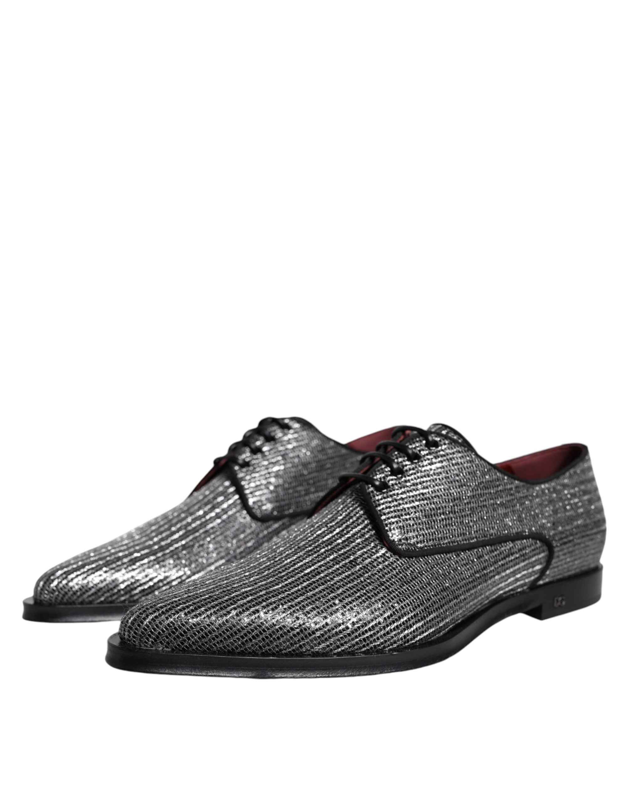 Dolce & Gabbana Silver Polyurethane Derby Shoes for Formal Occasions-3