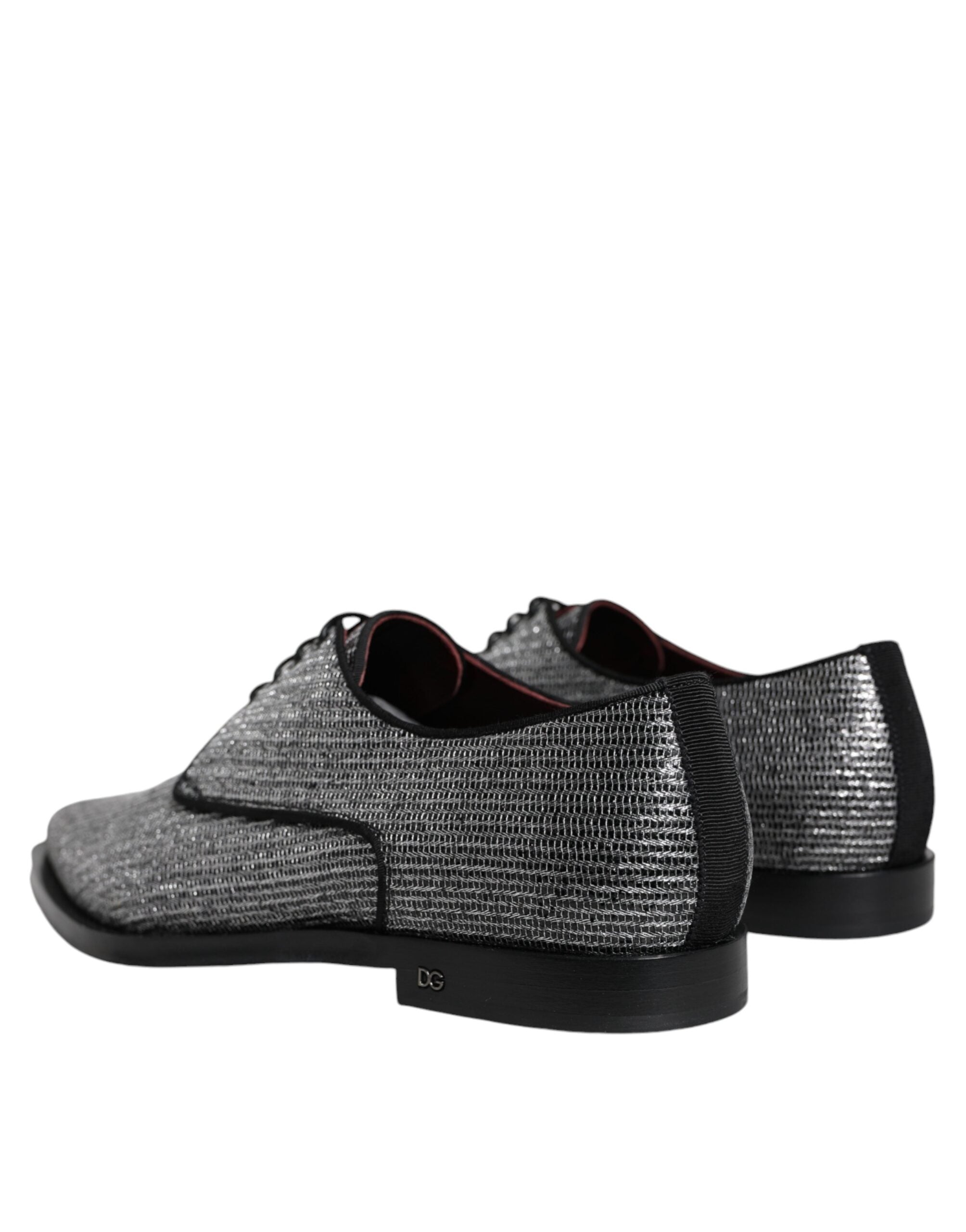 Dolce & Gabbana Silver Polyurethane Derby Shoes for Formal Occasions-4