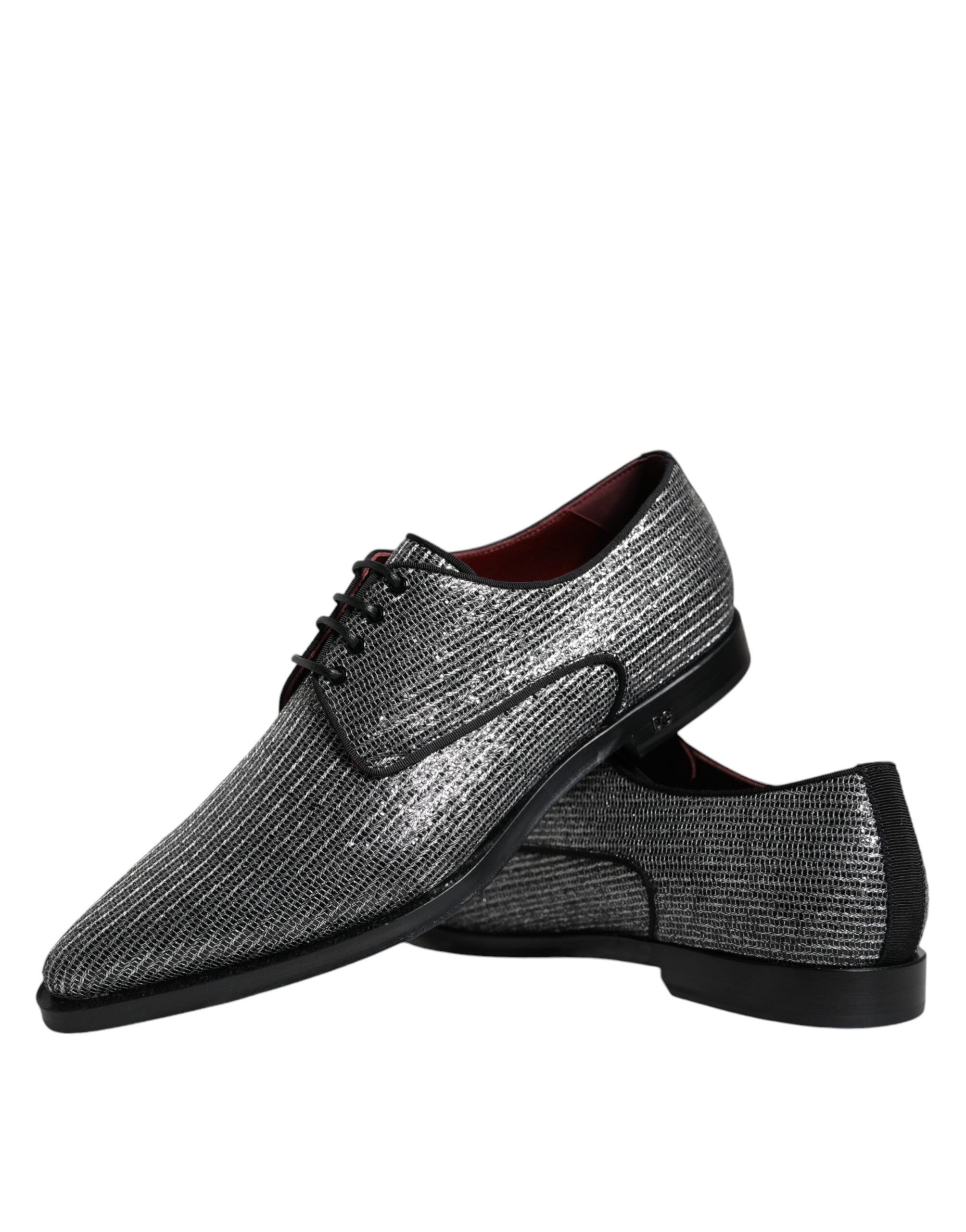Dolce & Gabbana Silver Polyurethane Derby Shoes for Formal Occasions-7