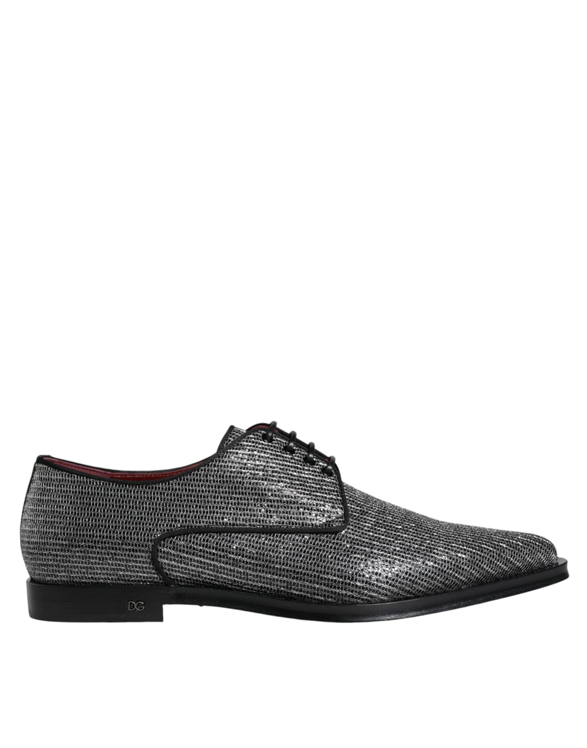 Dolce & Gabbana Silver Polyurethane Derby Shoes for Formal Occasions-1