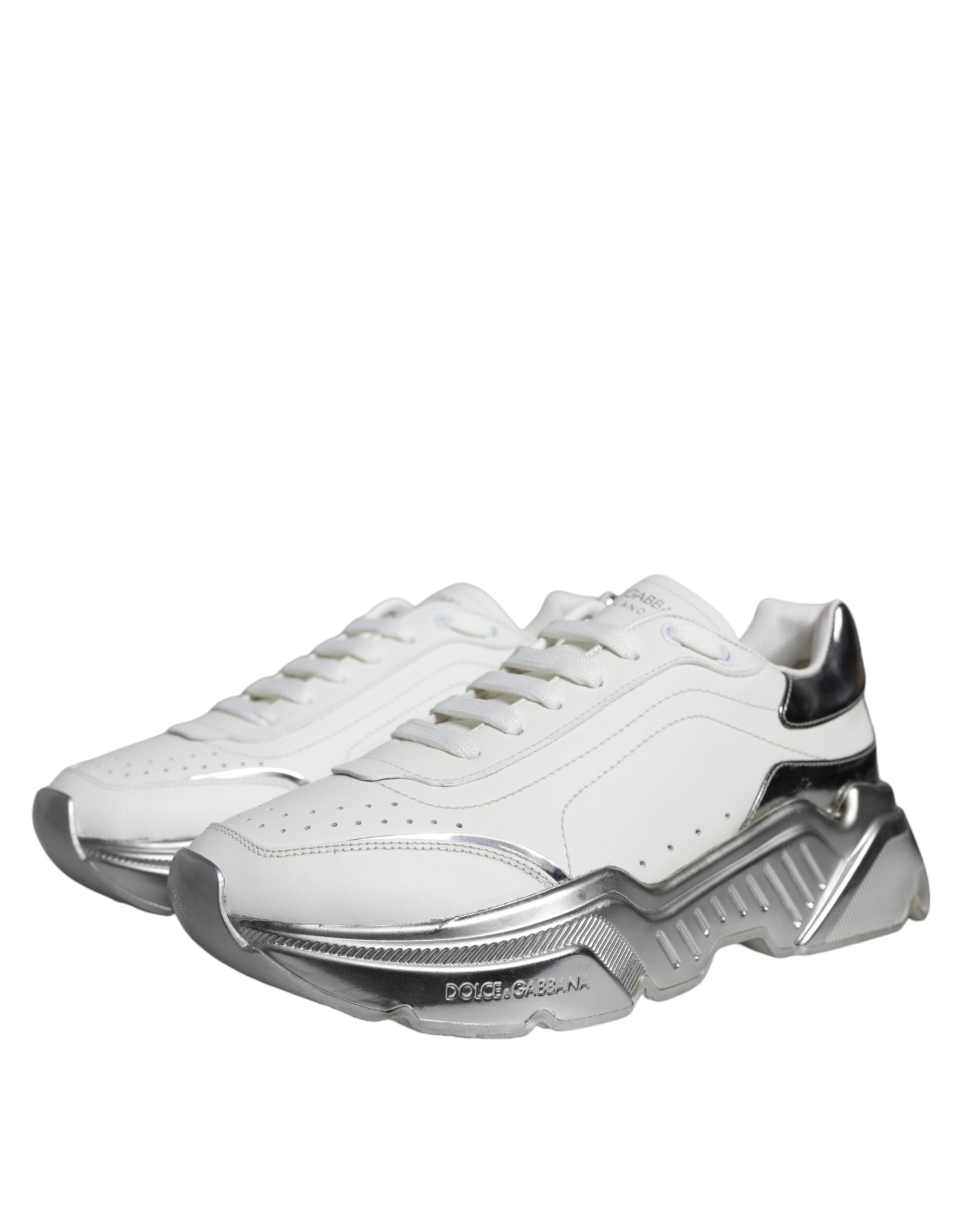 Dolce & Gabbana White Daymaster Low-Top Sneakers in Silver-3