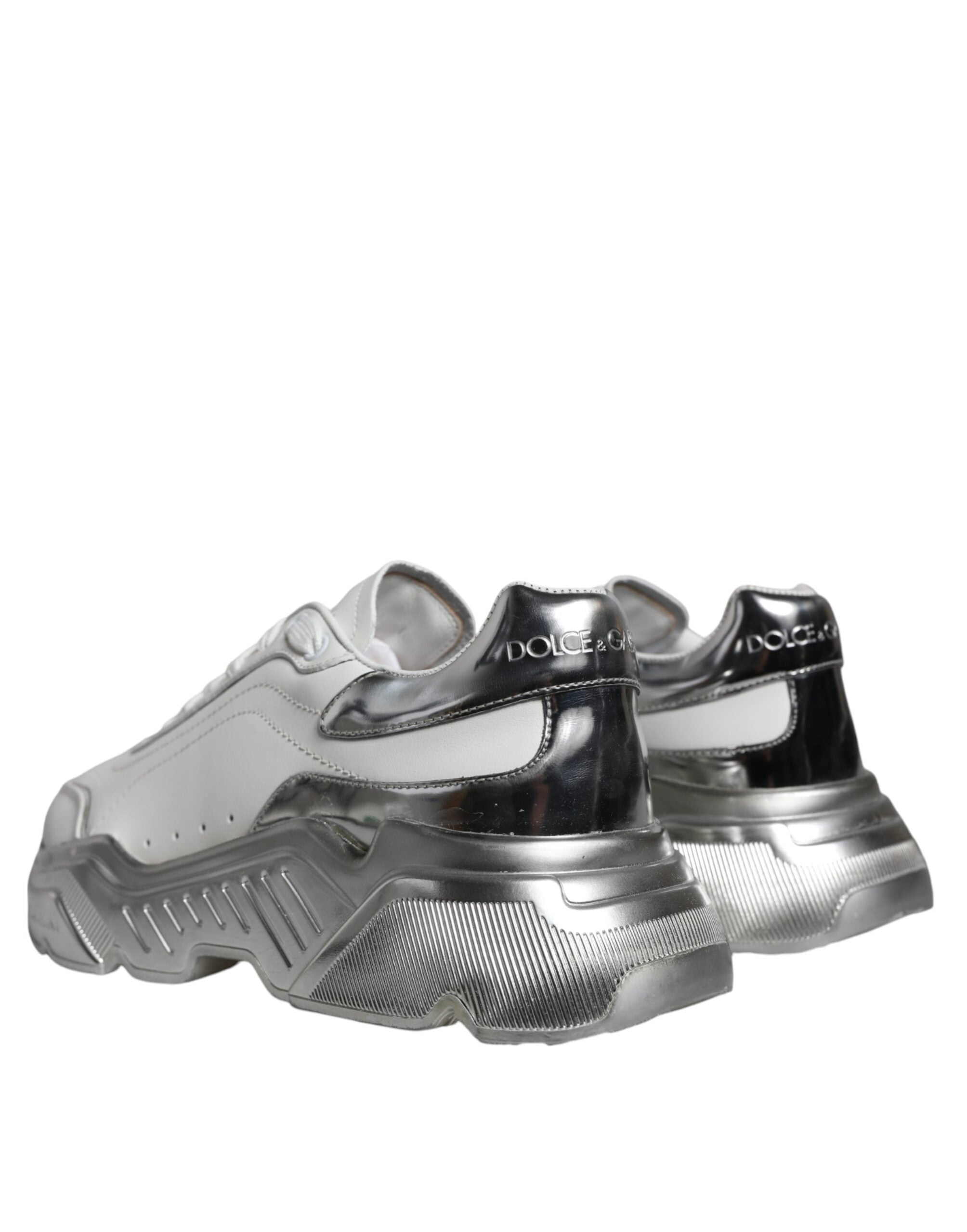 Dolce & Gabbana White Daymaster Low-Top Sneakers in Silver-4