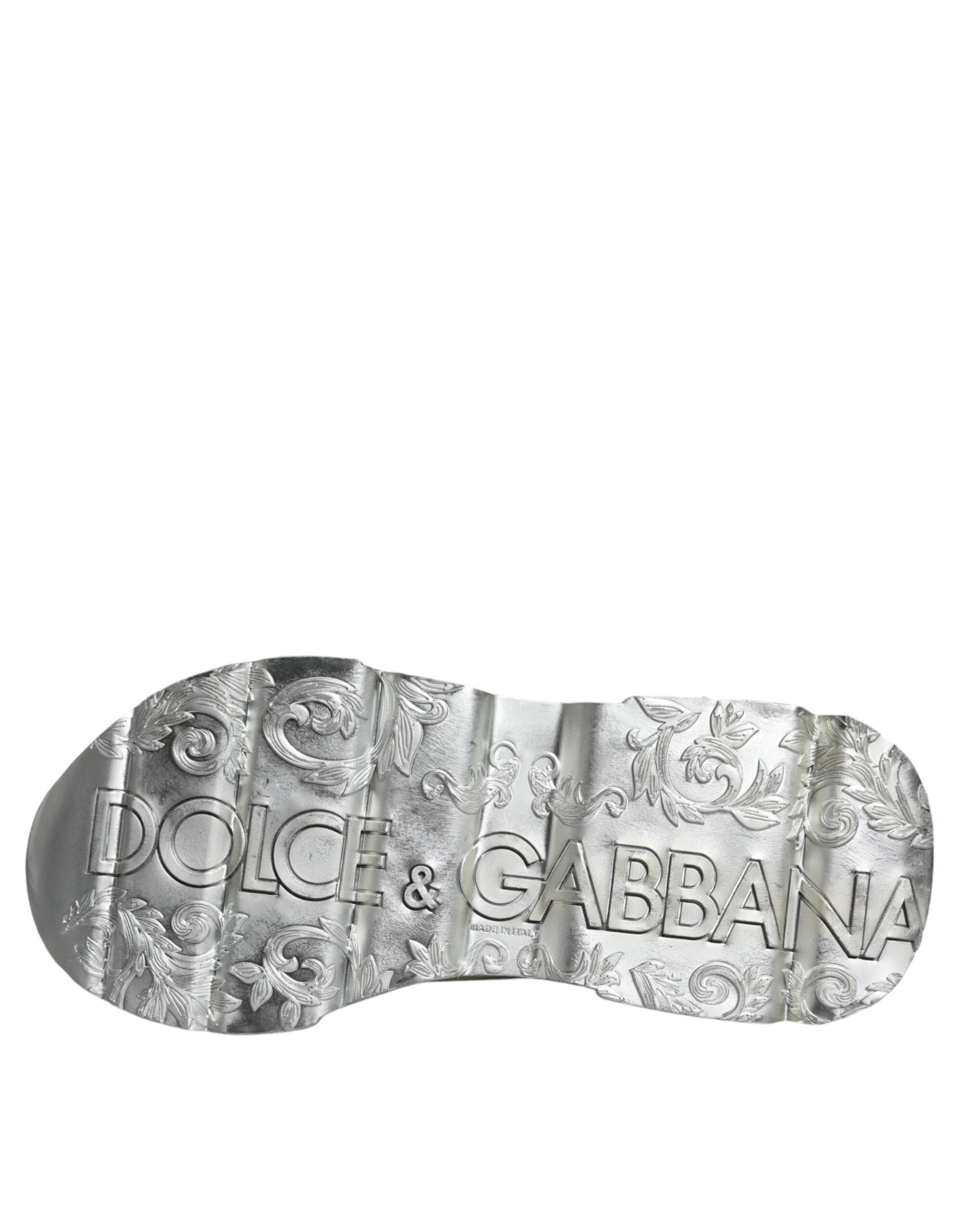 Dolce & Gabbana White Daymaster Low-Top Sneakers in Silver-8