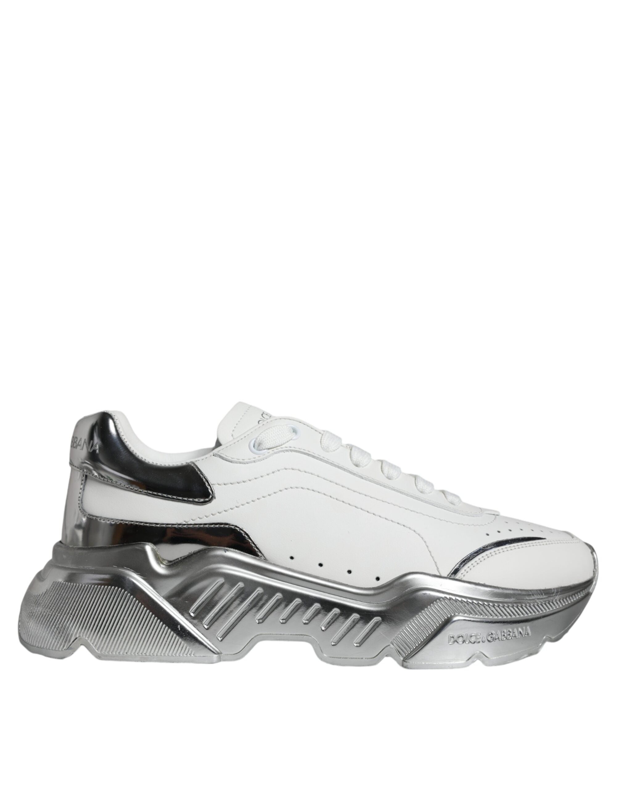 Dolce & Gabbana White Daymaster Low-Top Sneakers in Silver-1