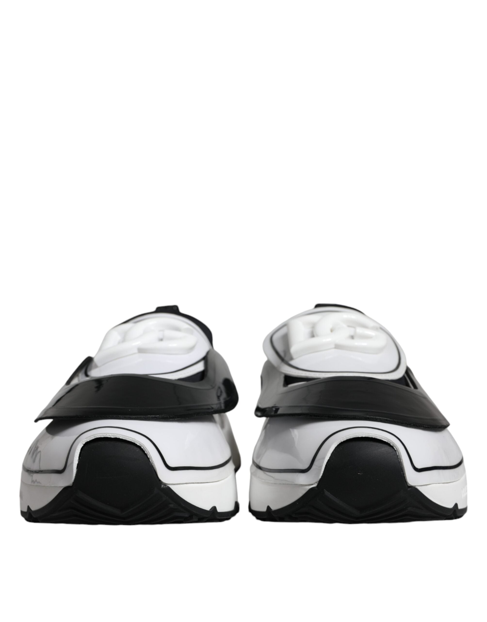 Dolce & Gabbana White Black Logo Plaque Daymaster Sneakers Shoes-2