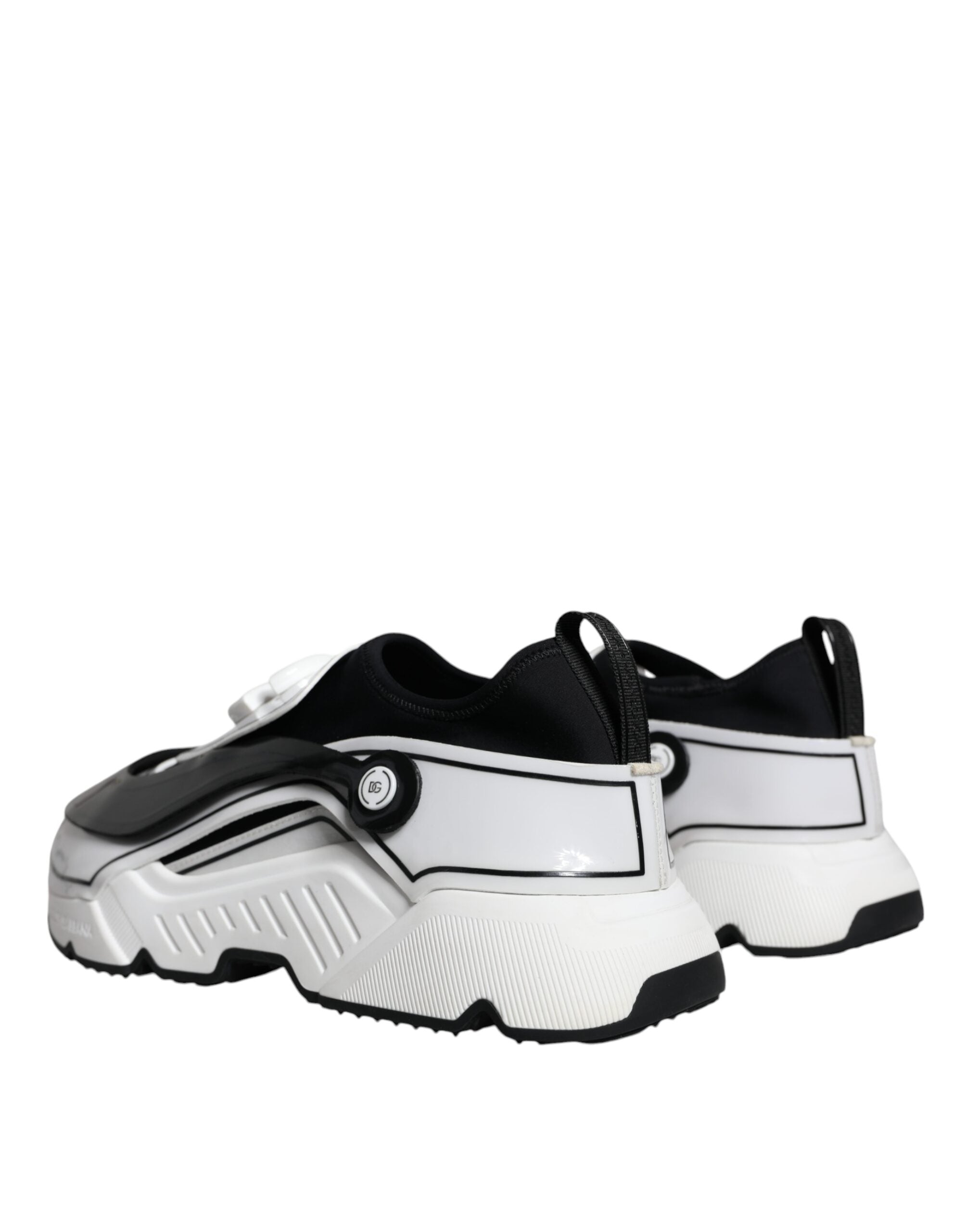 Dolce & Gabbana White Black Logo Plaque Daymaster Sneakers Shoes-4