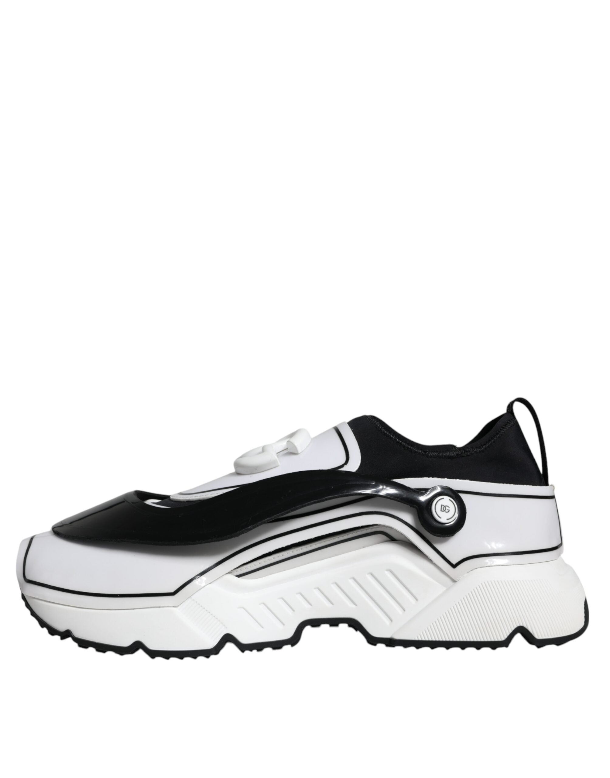Dolce & Gabbana White Black Logo Plaque Daymaster Sneakers Shoes-5