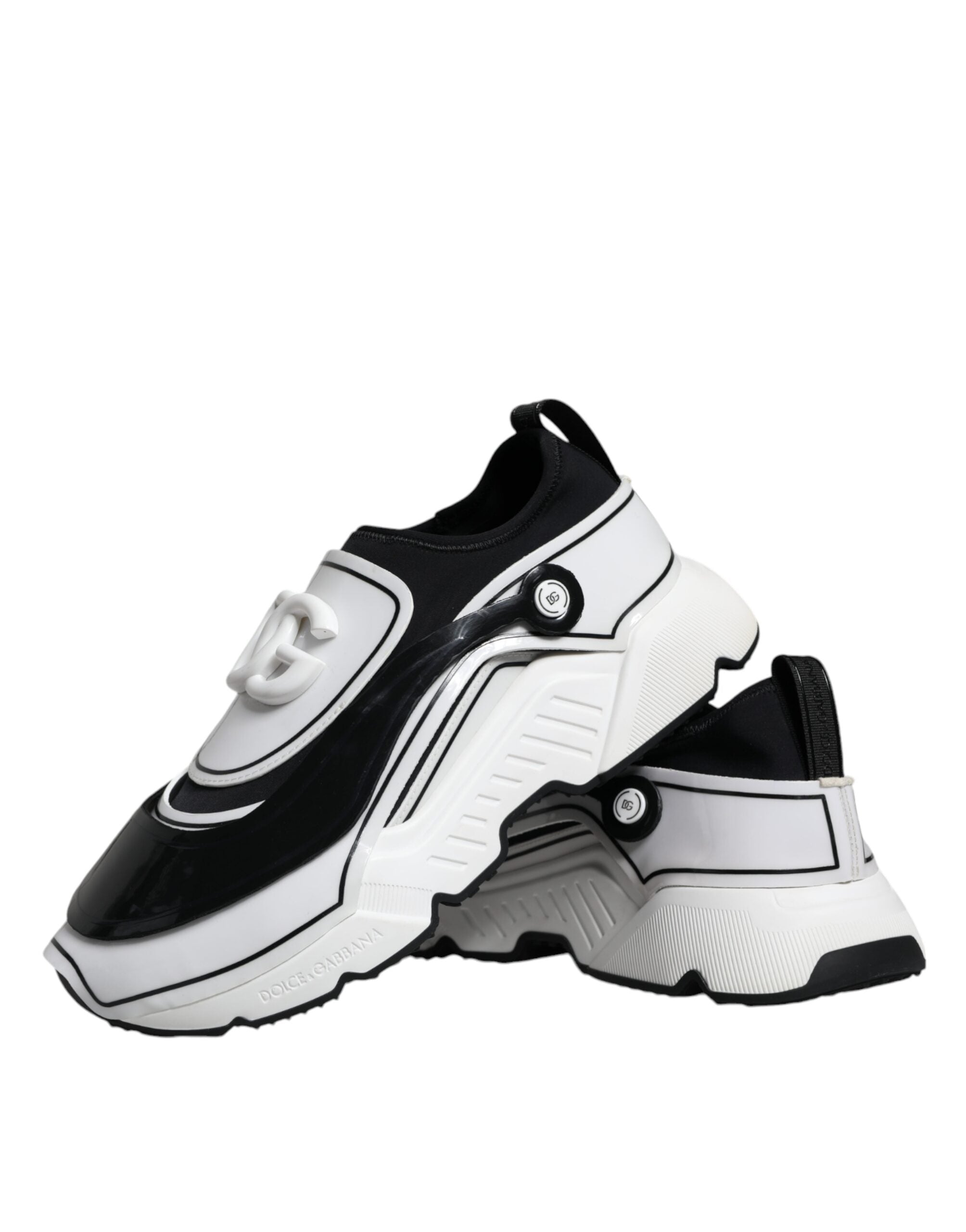 Dolce & Gabbana White Black Logo Plaque Daymaster Sneakers Shoes-7