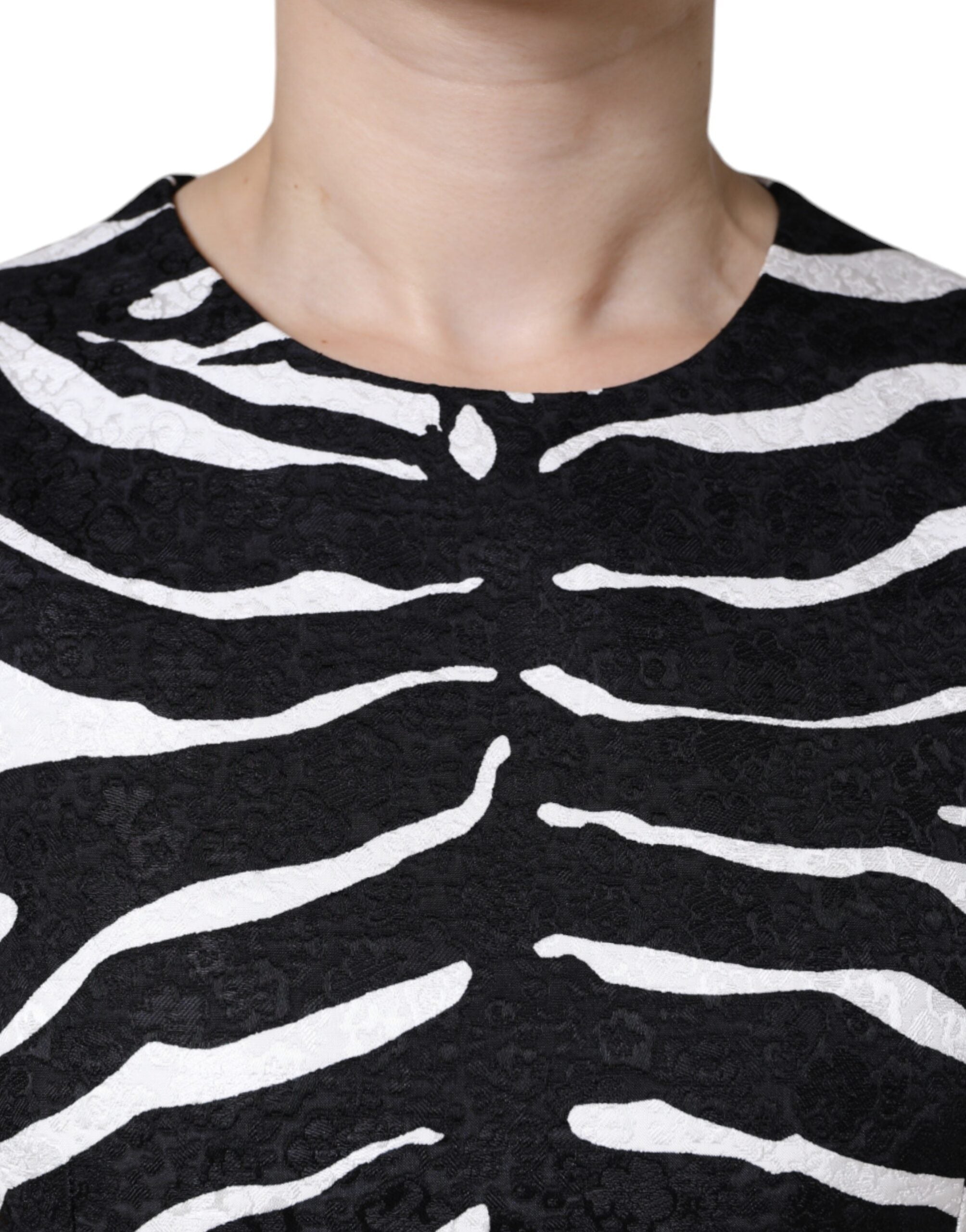 Dolce & Gabbana Black White Zebra A-Line Sheath Dress Mini Dress-5