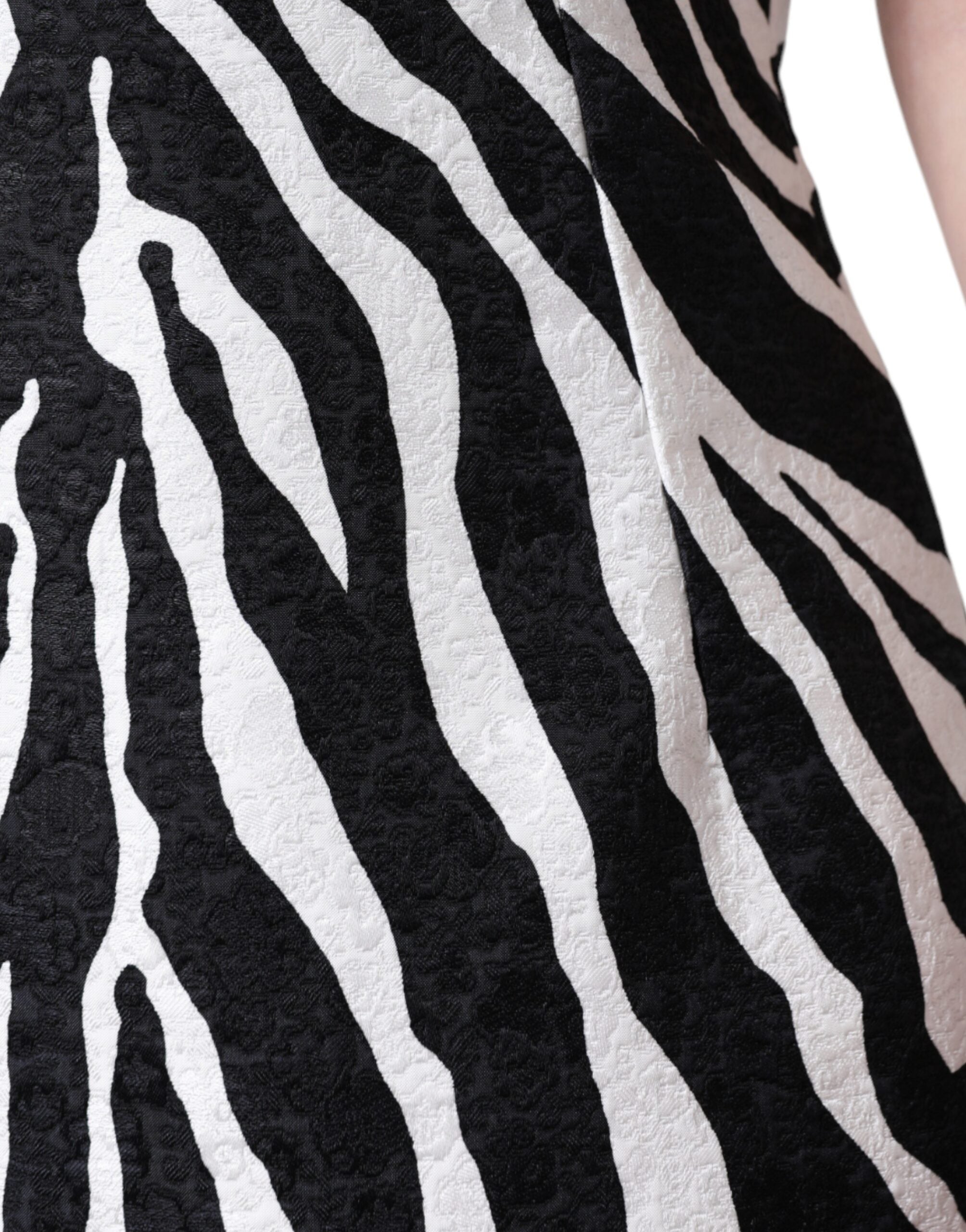 Dolce & Gabbana Black White Zebra A-Line Sheath Dress Mini Dress-6