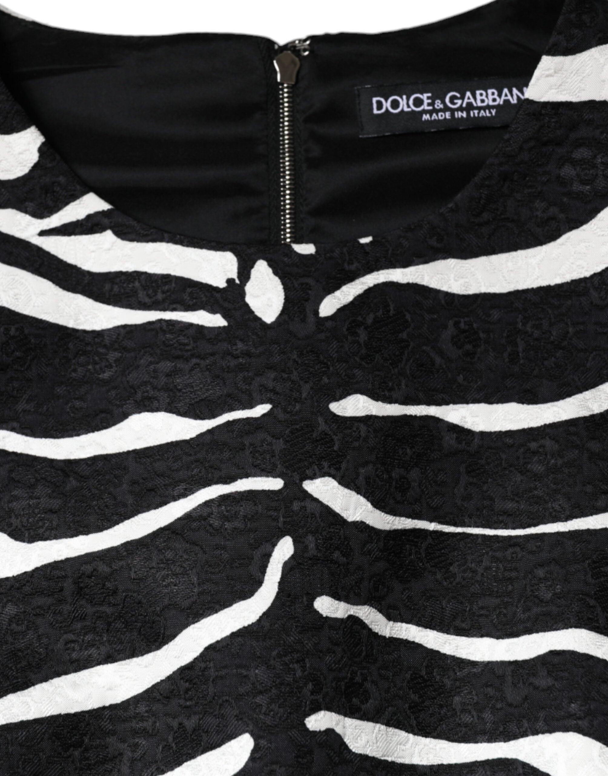 Dolce & Gabbana Black White Zebra A-Line Sheath Dress Mini Dress-7