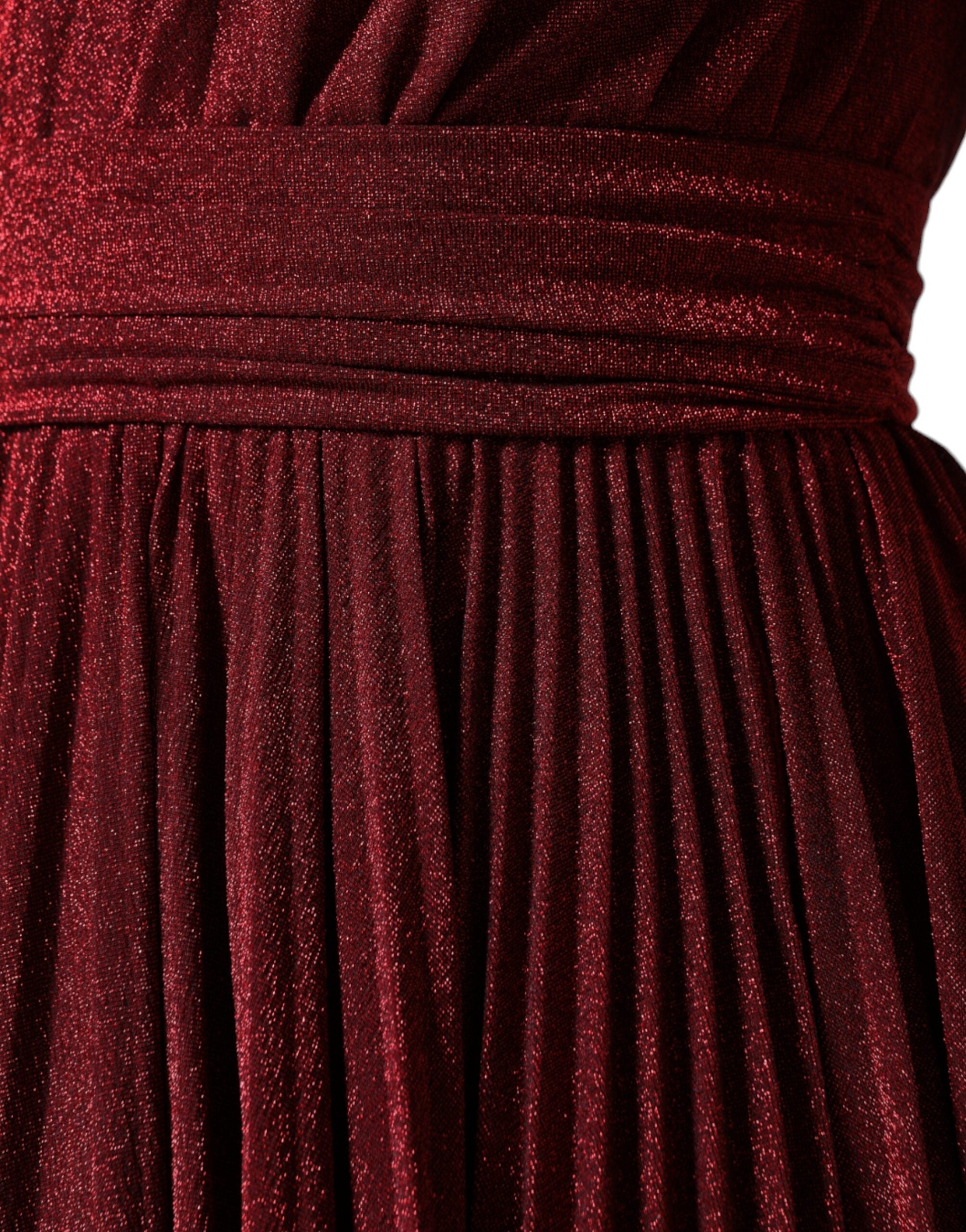Dolce & Gabbana red one-shoulder pleated A-line mini dress-8