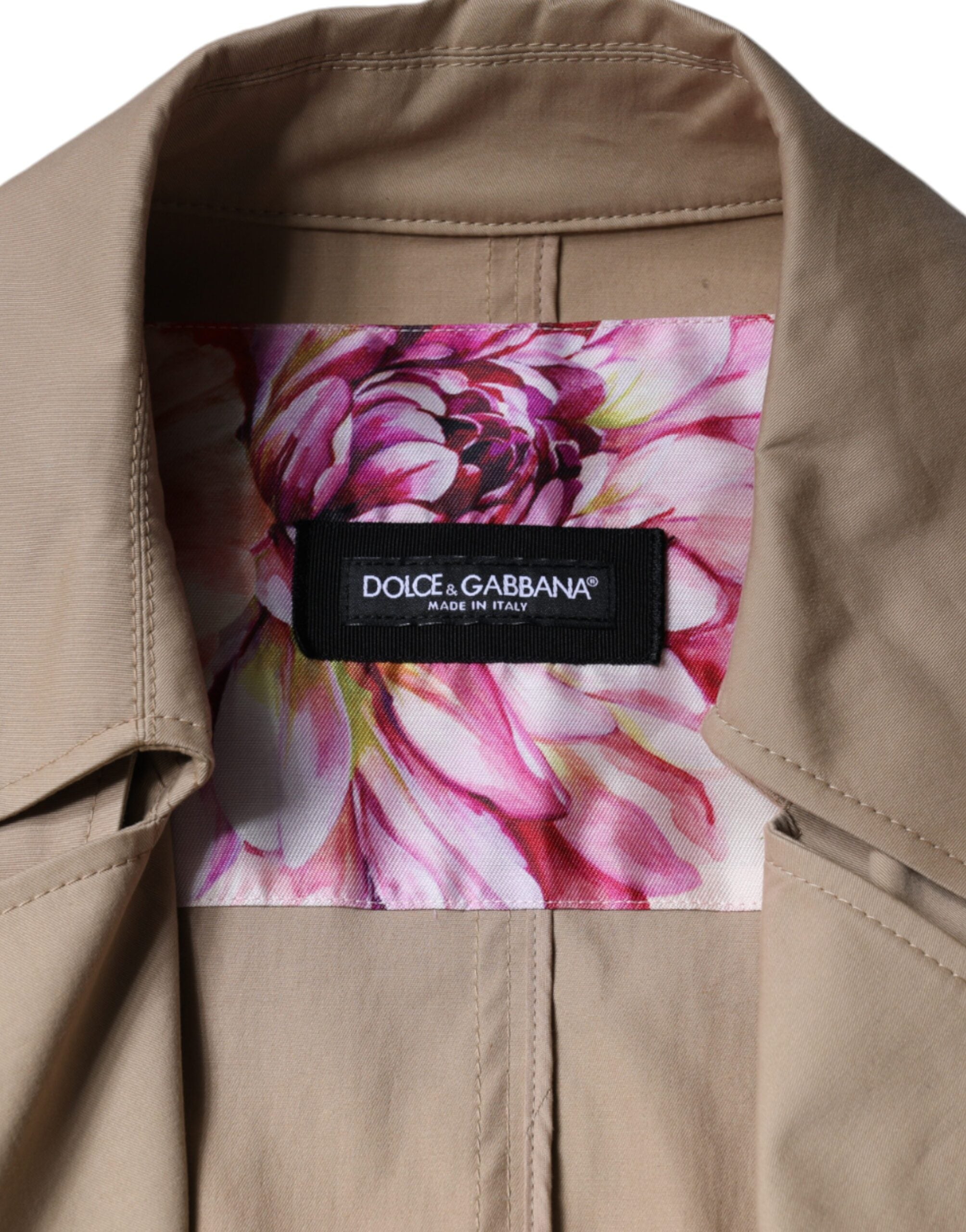 Dolce & Gabbana Khaki Double-Breasted Trench Coat Jacket-6