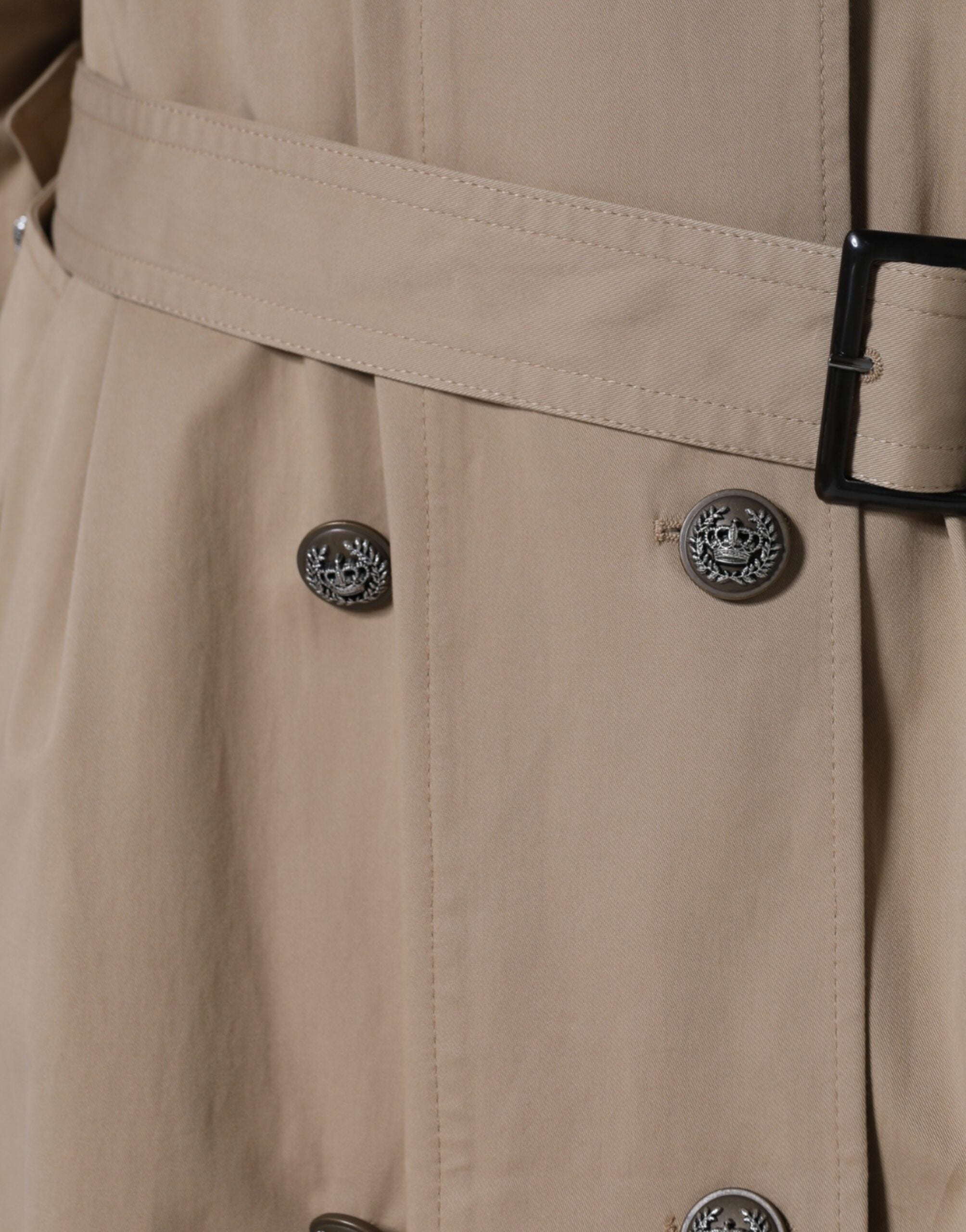 Dolce & Gabbana Khaki Double-Breasted Trench Coat Jacket-8