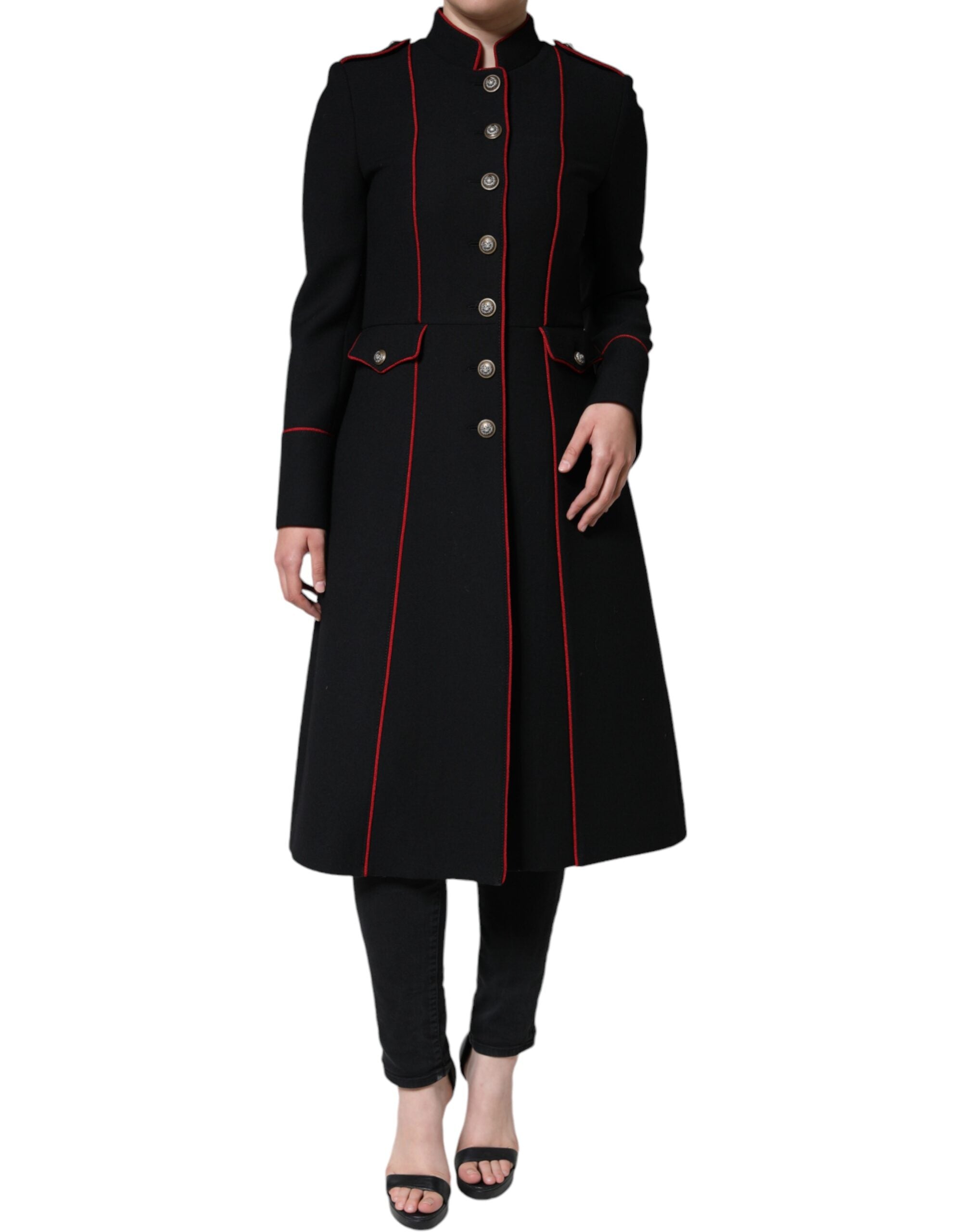 Dolce & Gabbana Black Single-Breasted Trench Coat Jacket-2