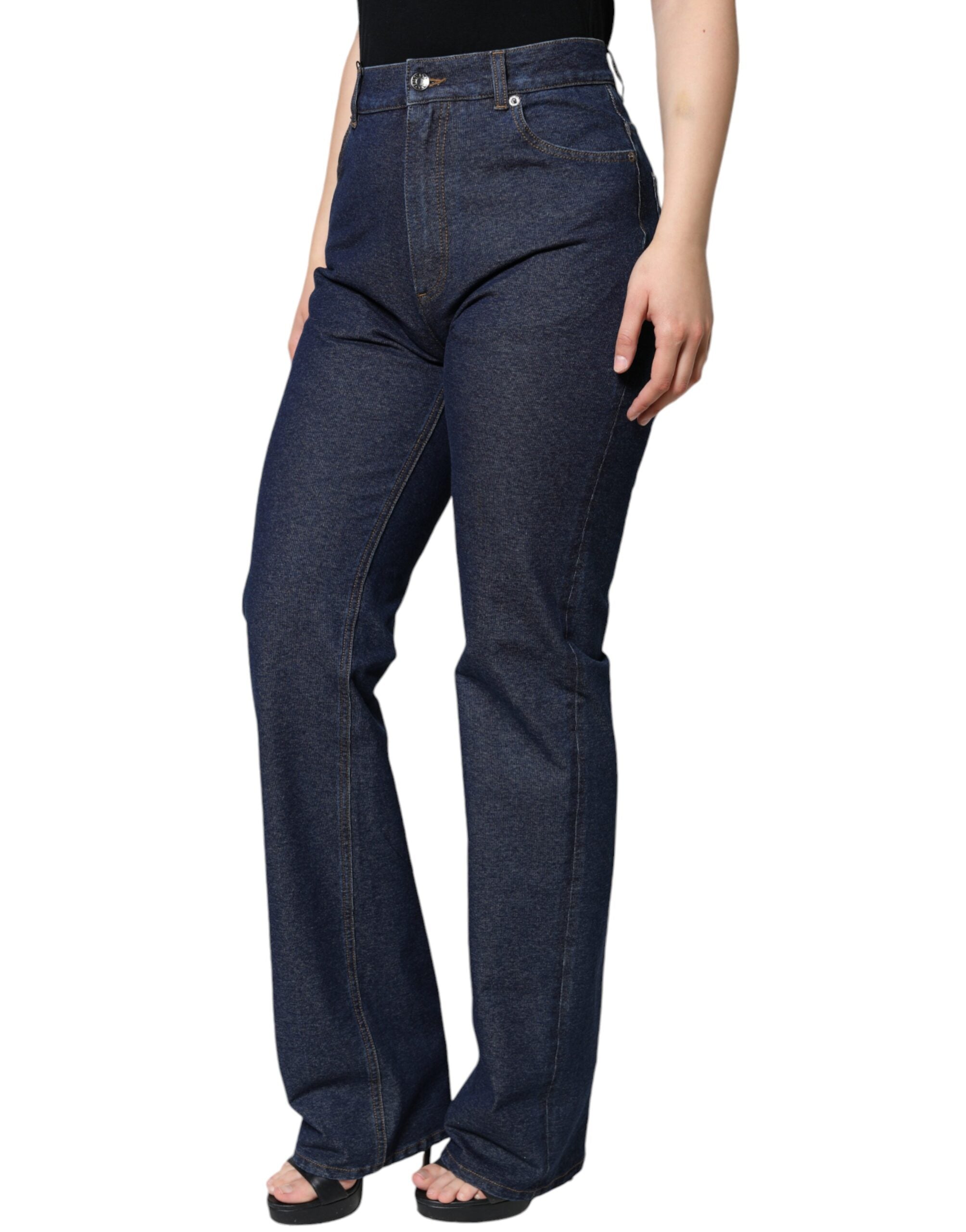 Dolce & Gabbana Dunkelblaue Cotton Stretch Straight Denim Jeans-3