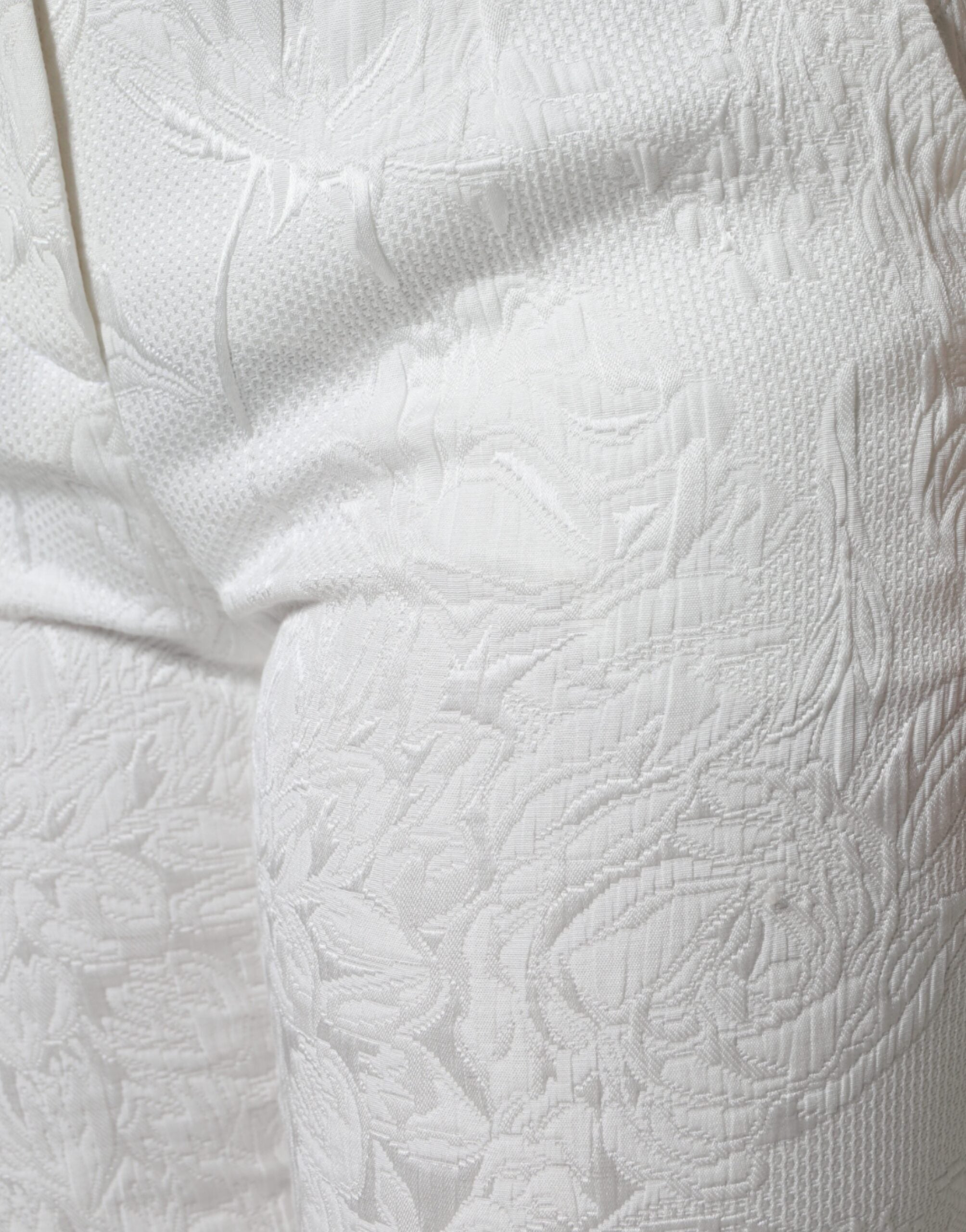 Pantalones cortos de algodón con brocado floral blanco de Dolce & Gabbana-5