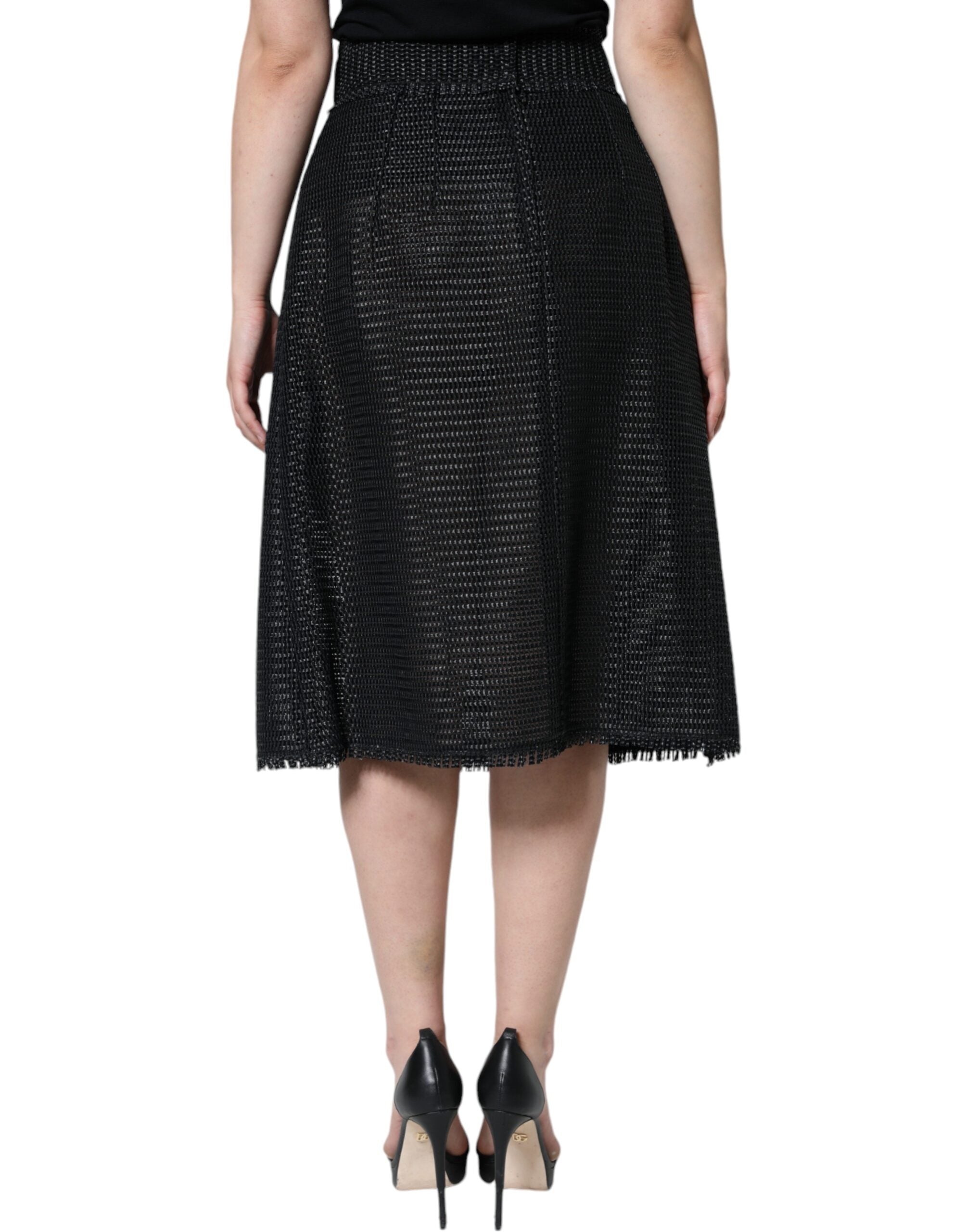 Dolce & Gabbana black viscose high-waisted pencil skirt-4