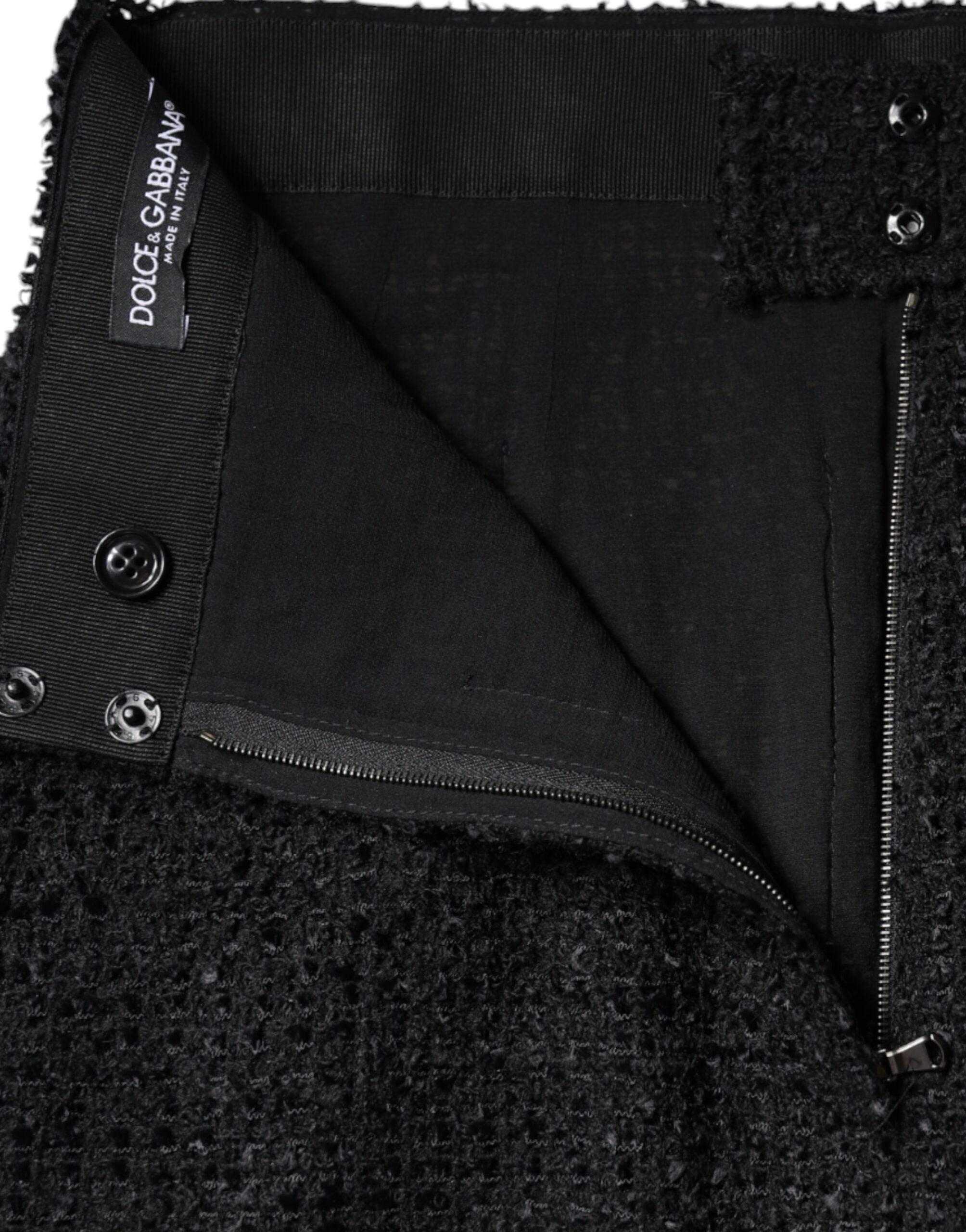 Dolce & Gabbana Schwarzer Midirock aus Schurwolle im Bleistiftschnitt-6
