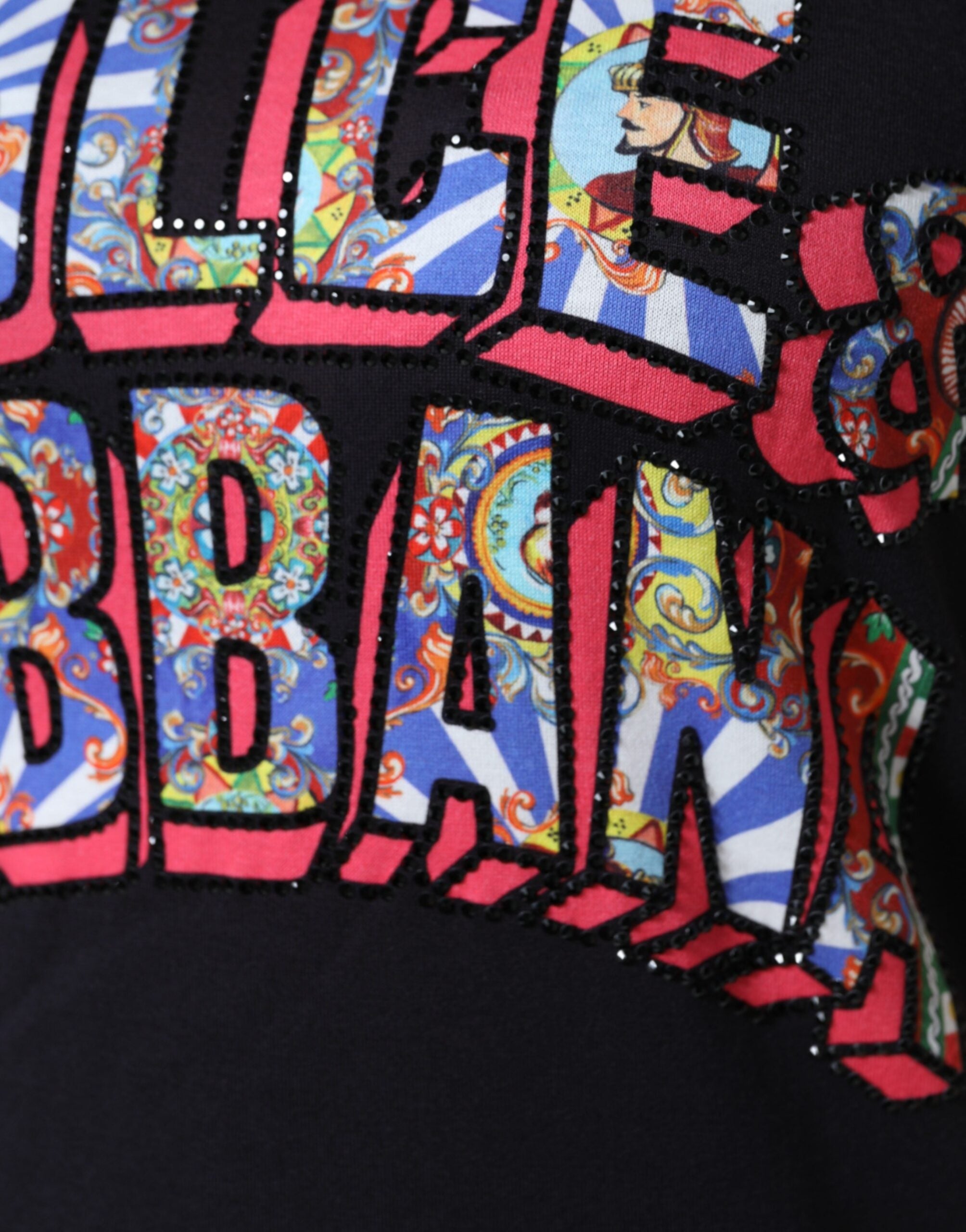 Dolce & Gabbana Schwarzes T-Shirt mit Rundhalsausschnitt und Logodruck aus Baumwolle-6