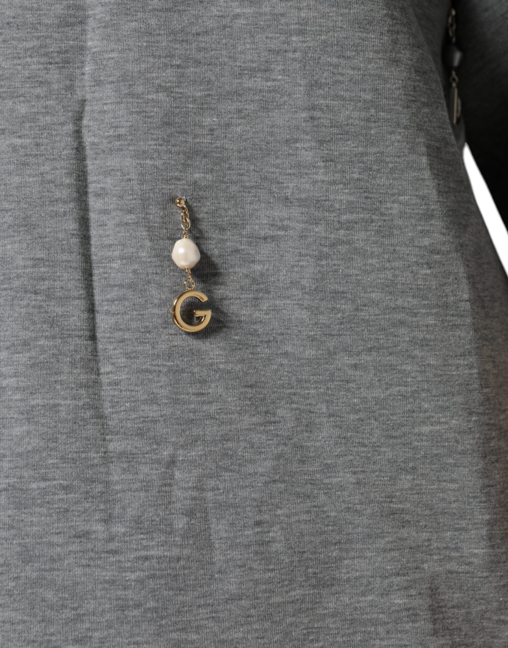 Dolce & Gabbana Graues T-Shirt aus Baumwollmischung mit Verzierungen-6