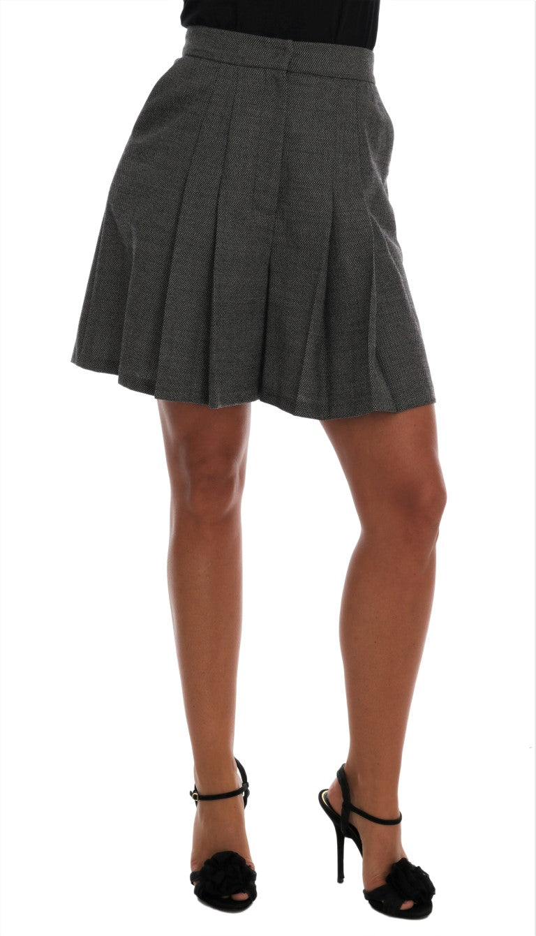Dolce & Gabbana Graue Mini-Shorts mit hoher Taille aus Wolle-1