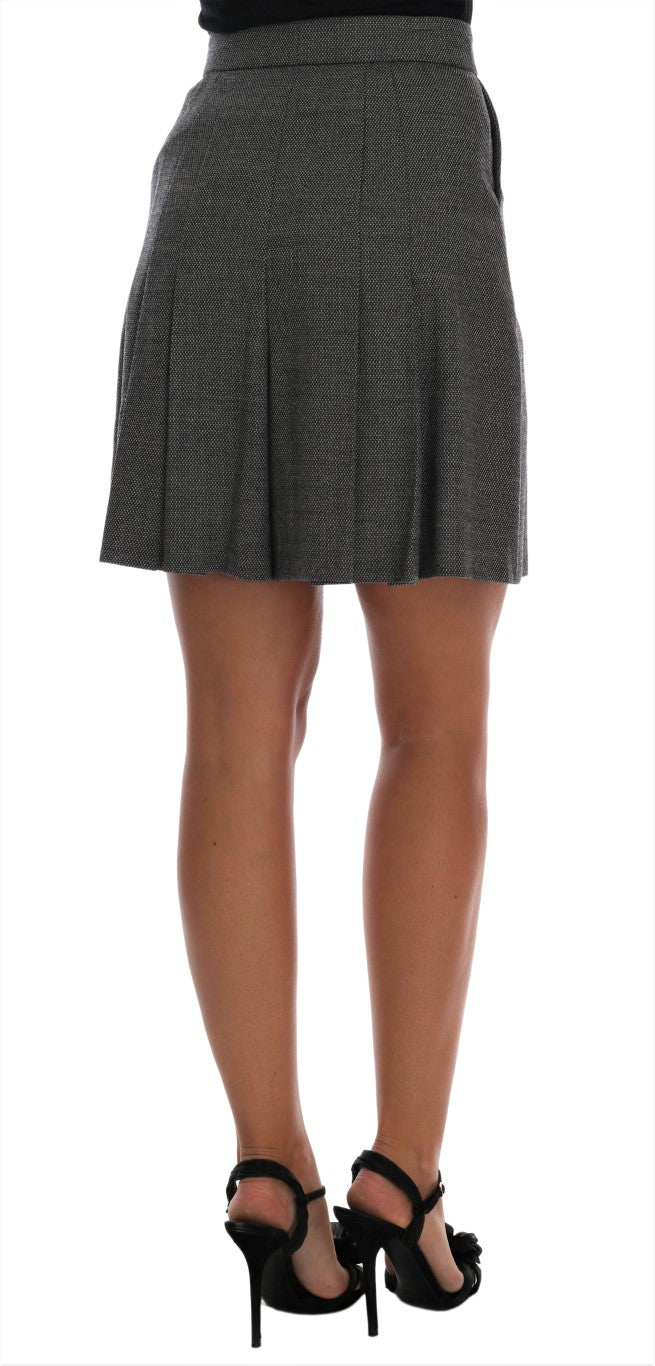 Dolce & Gabbana Graue Mini-Shorts mit hoher Taille aus Wolle-3