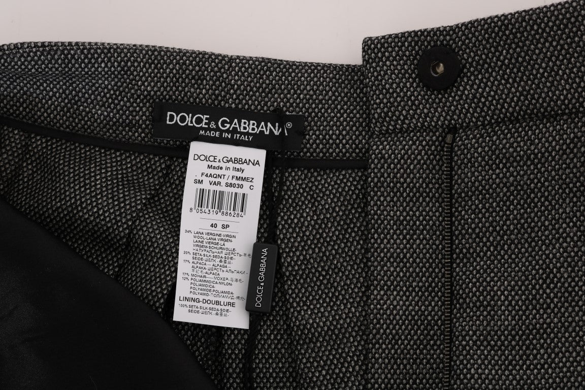 Dolce & Gabbana Graue Mini-Shorts mit hoher Taille aus Wolle-5