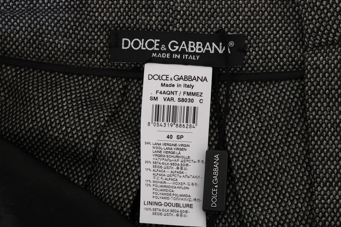 Dolce & Gabbana Graue Mini-Shorts mit hoher Taille aus Wolle-6
