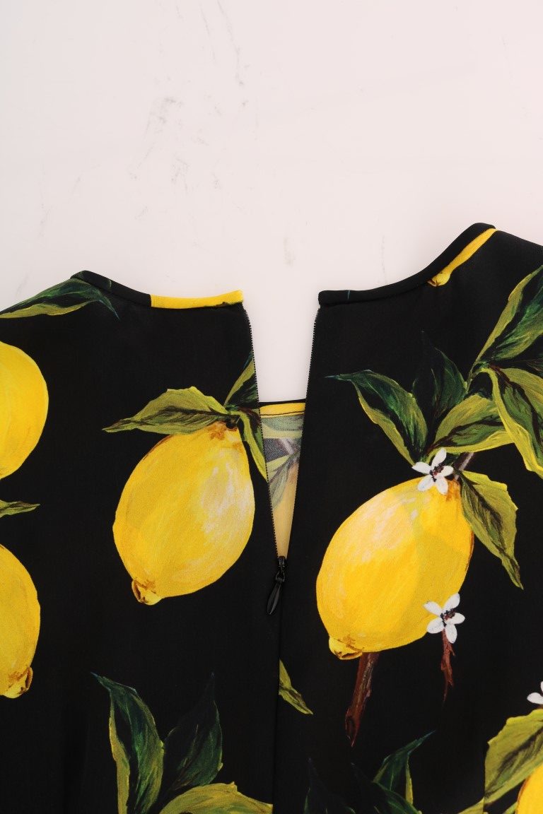 Dolce & Gabbana Multicolored Lemon Silk Stretch T-Shirt-5