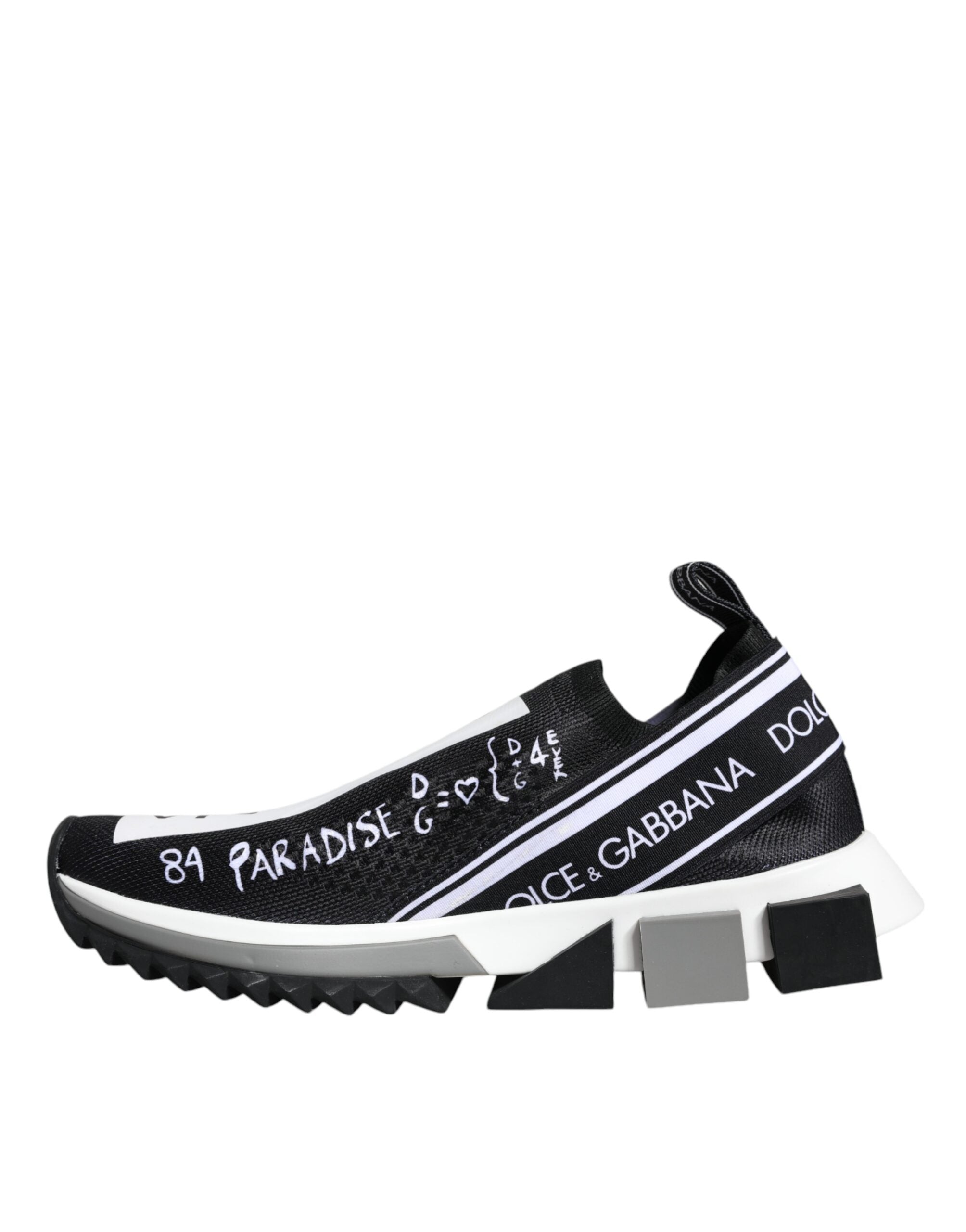 Dolce & Gabbana Black and White Sorrento Low Top Sneakers Shoes-5