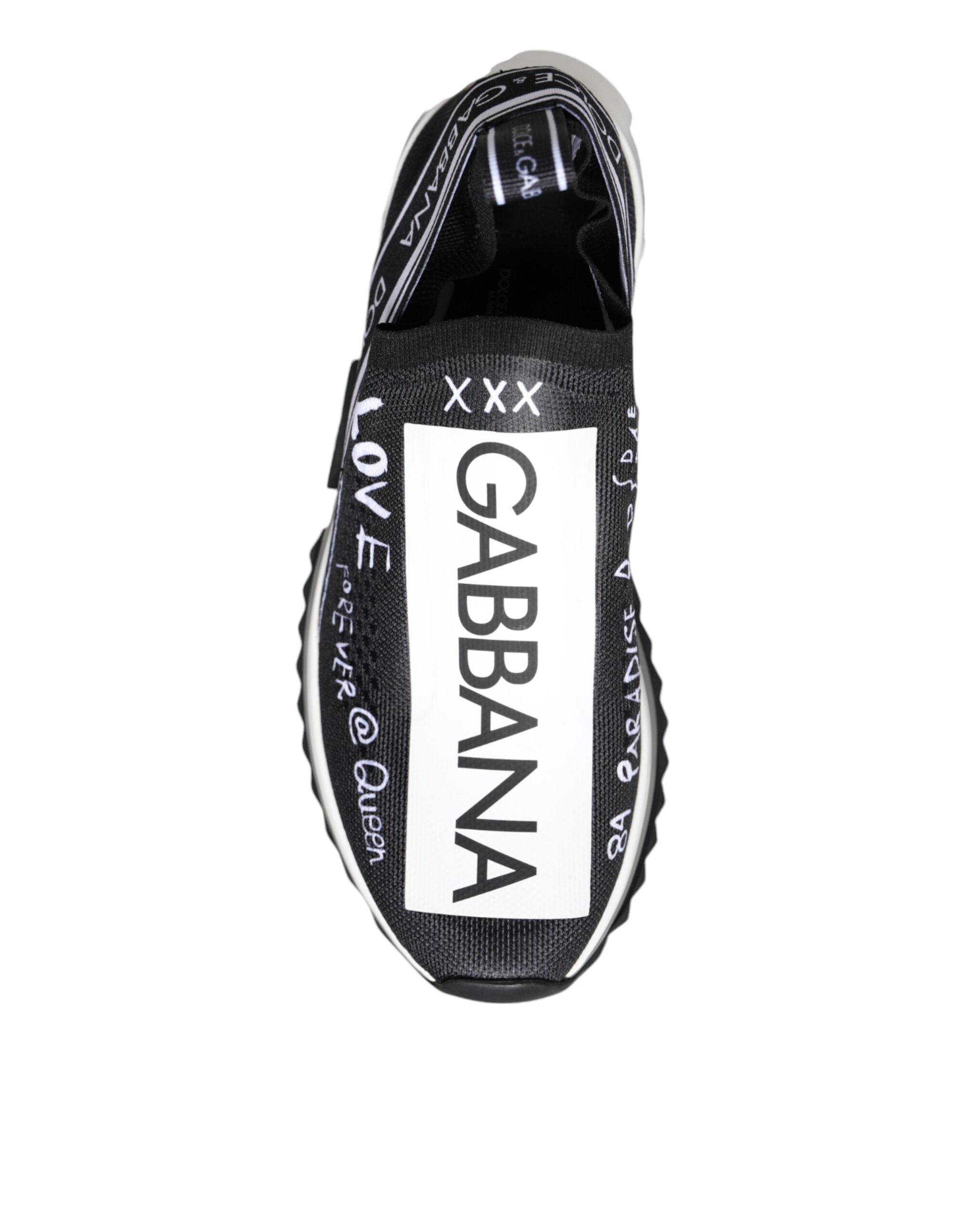 Dolce & Gabbana Black and White Sorrento Low Top Sneakers Shoes-6