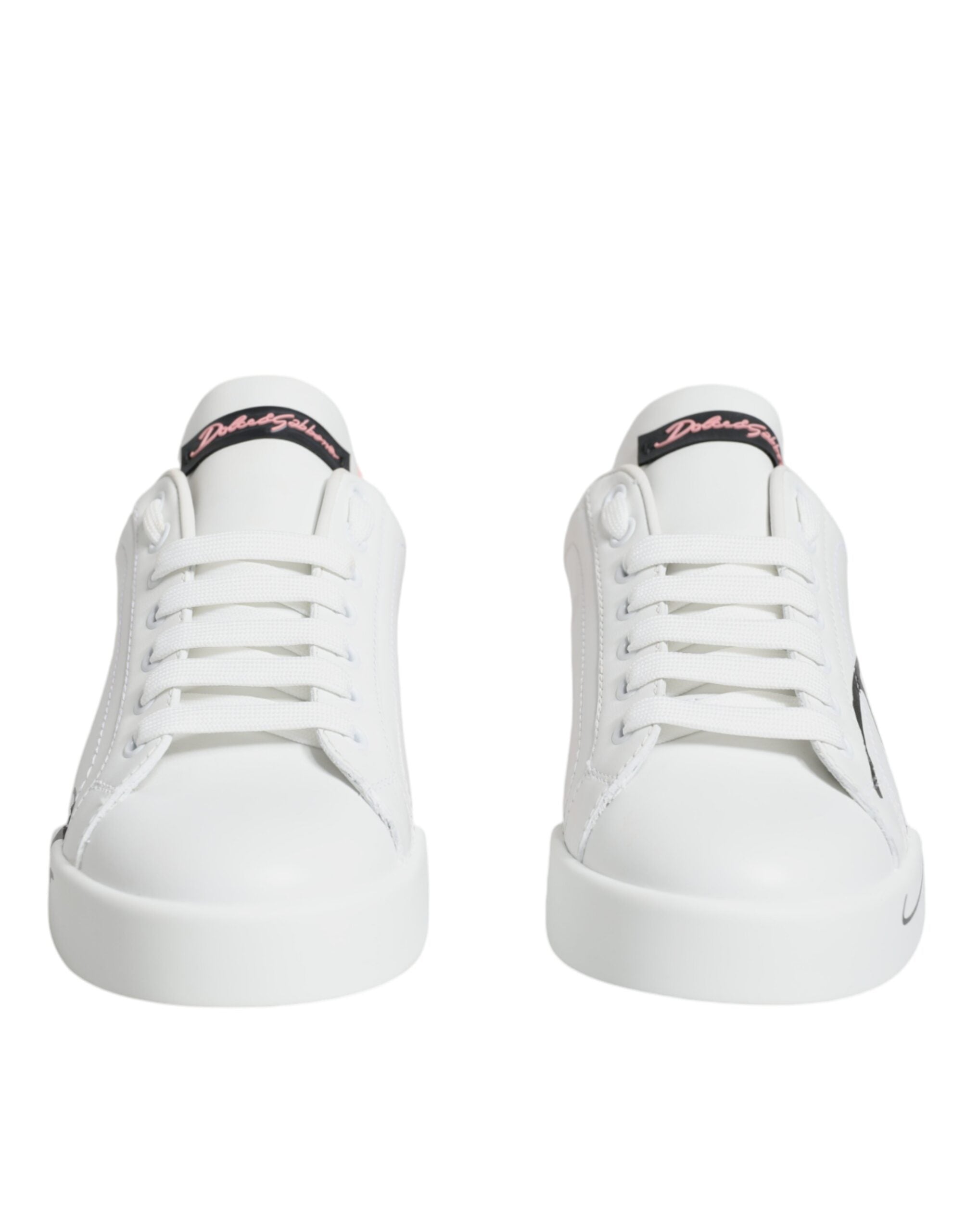 Zapatillas bajas Portofino blancas y rosas de Dolce & Gabbana-2