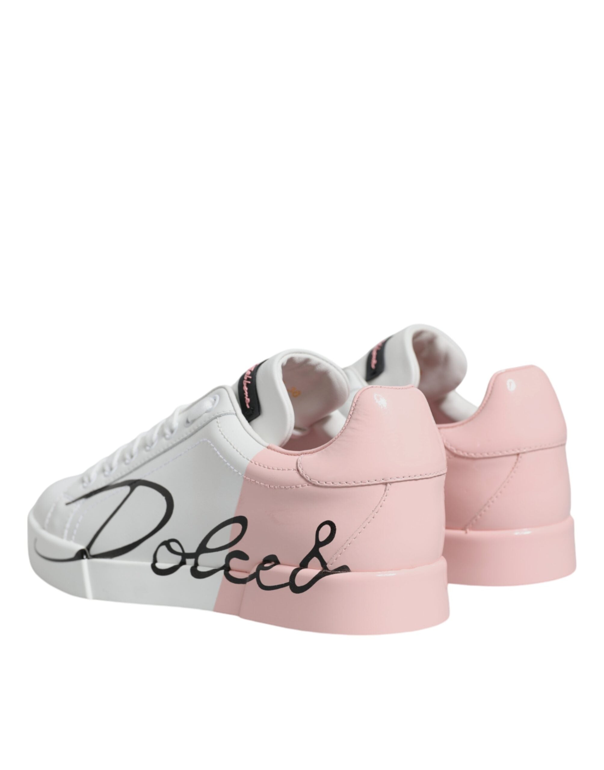 Zapatillas bajas Portofino blancas y rosas de Dolce & Gabbana-5