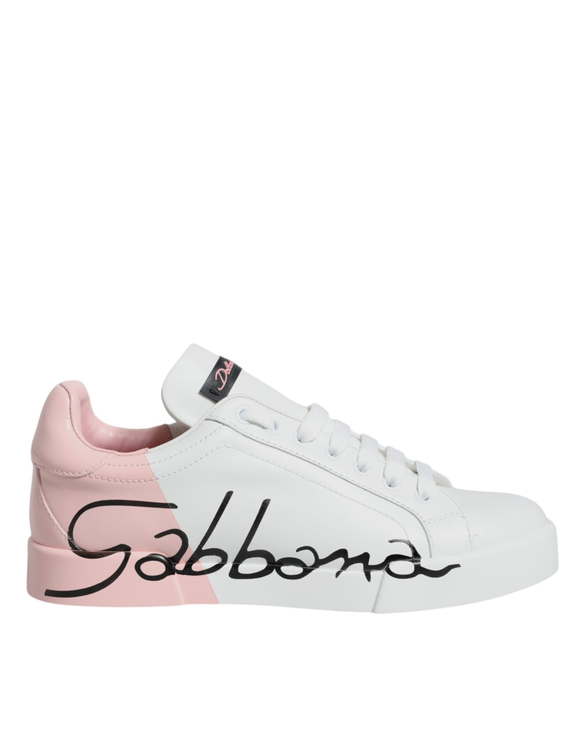 Zapatillas bajas Portofino blancas y rosas de Dolce & Gabbana-1
