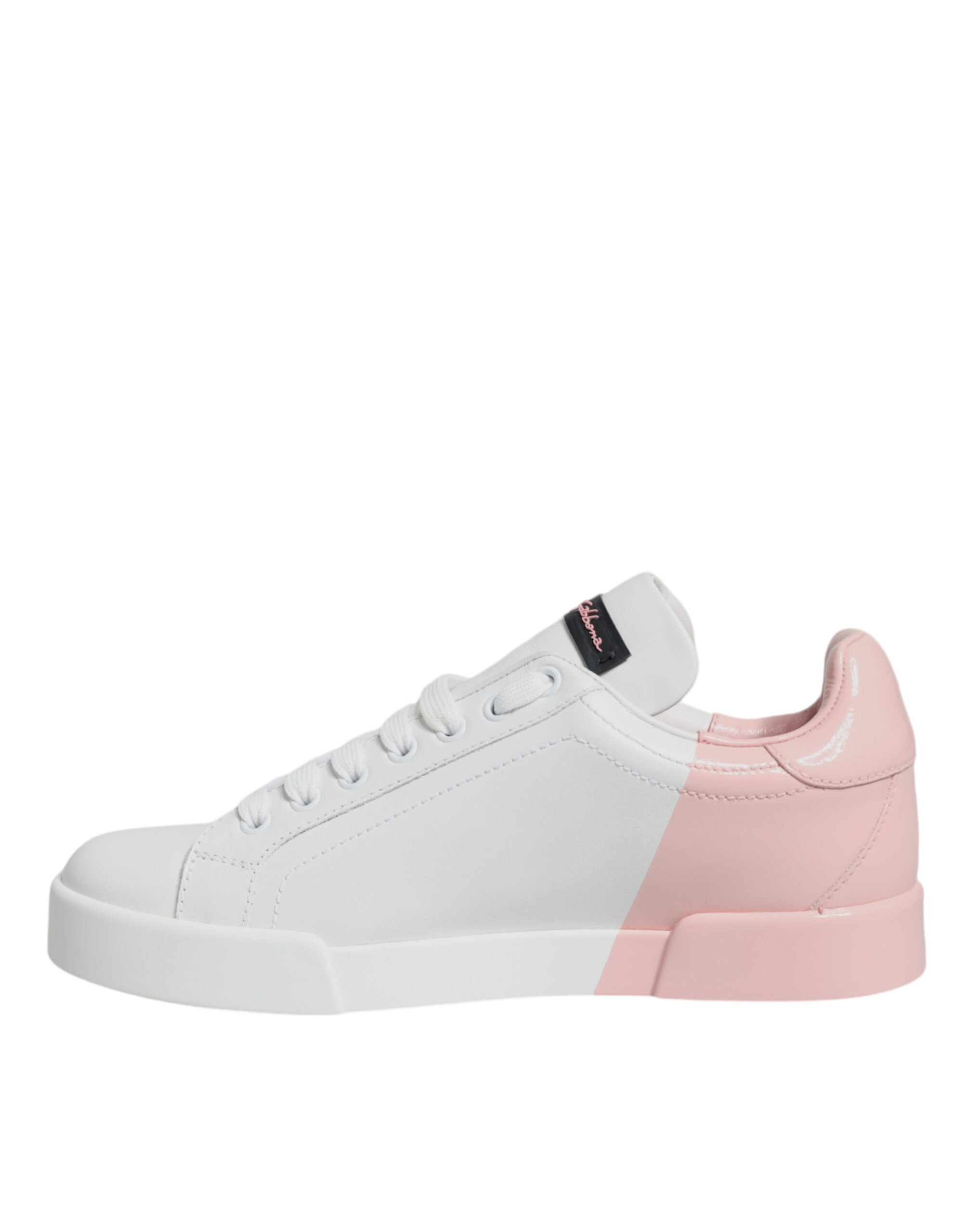 Zapatillas bajas Portofino blancas y rosas de Dolce & Gabbana-8