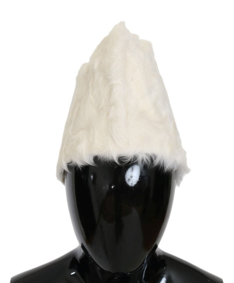 Dolce & Gabbana White Xiangao Lambskin Hat-2
