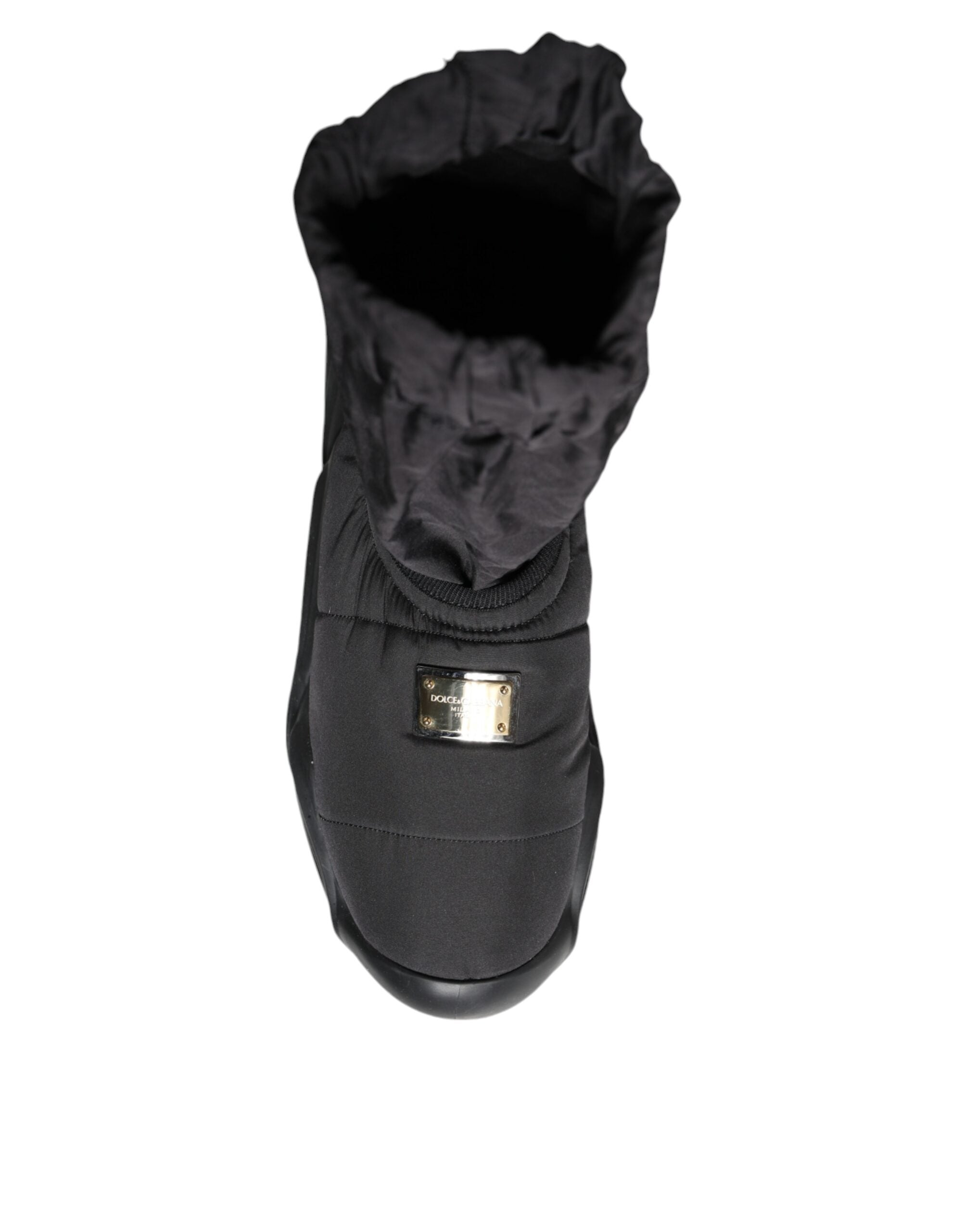 Dolce & Gabbana Schwarz Slip On Wave Socken Turnschuhe Schuhe-6