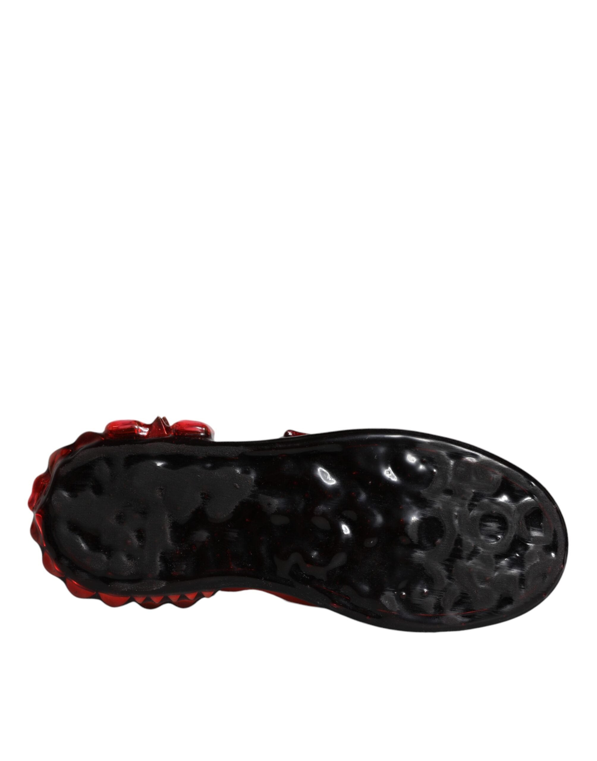 Dolce & Gabbana White Red Crystals Leather Portofino Sneakers Shoes-8