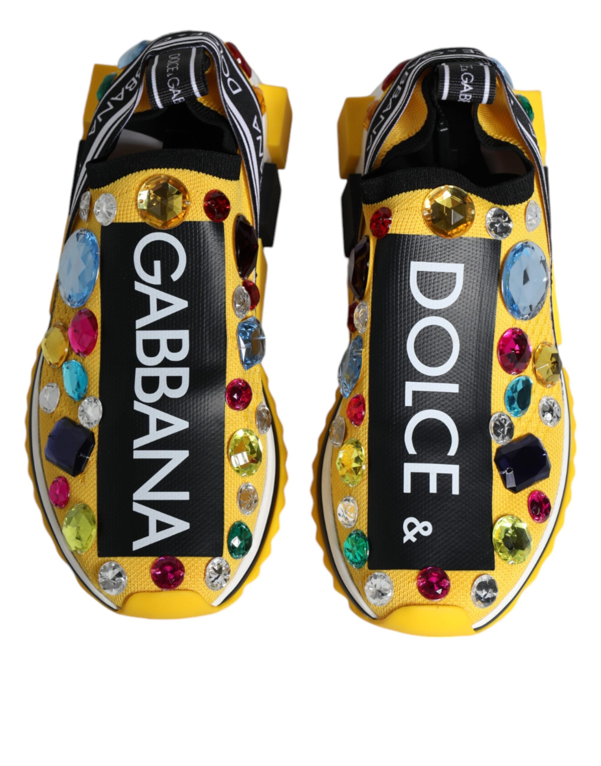 Zapatillas bajas con cristales Sorrento amarillos de Dolce & Gabbana-3