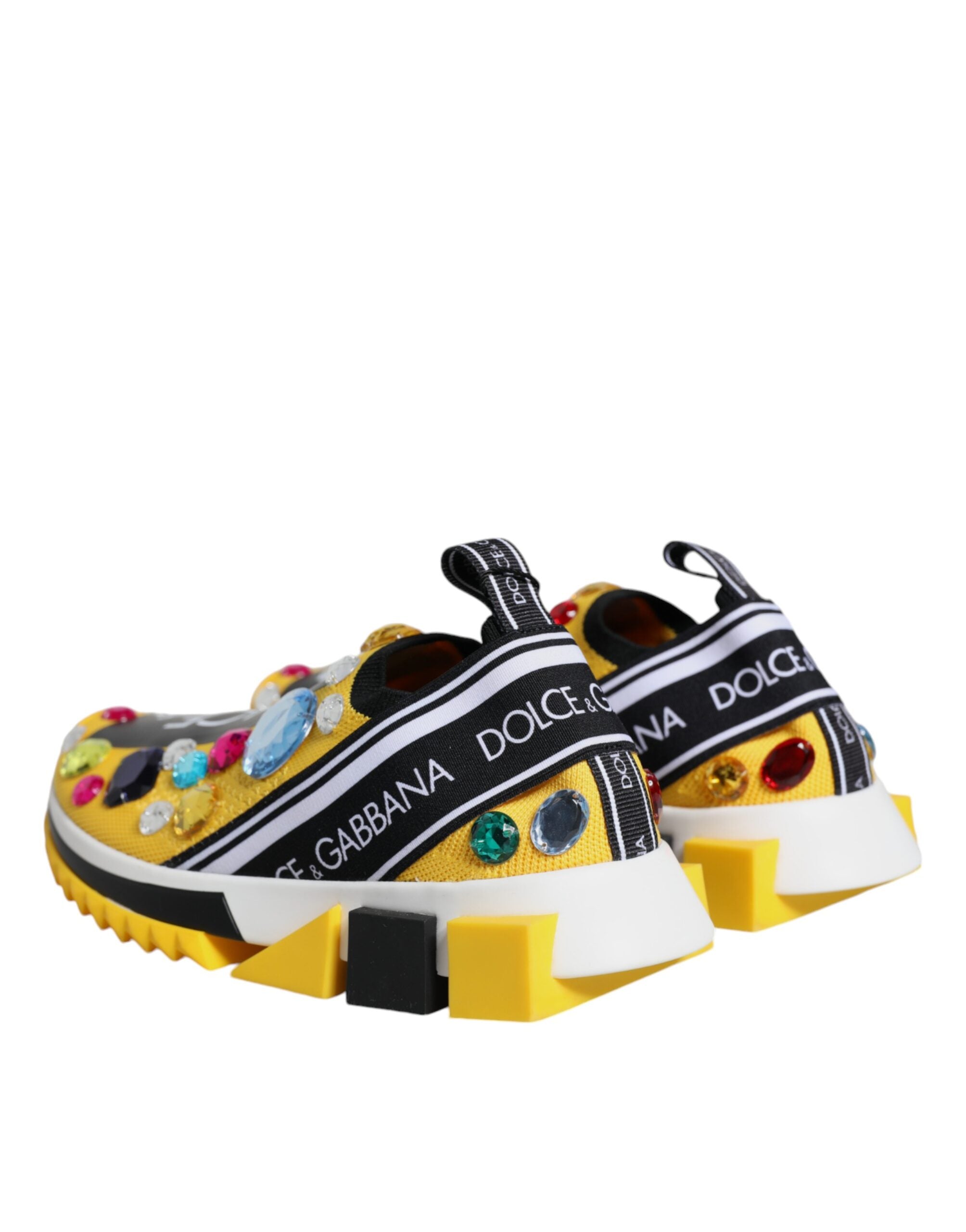 Zapatillas bajas con cristales Sorrento amarillos de Dolce & Gabbana-5
