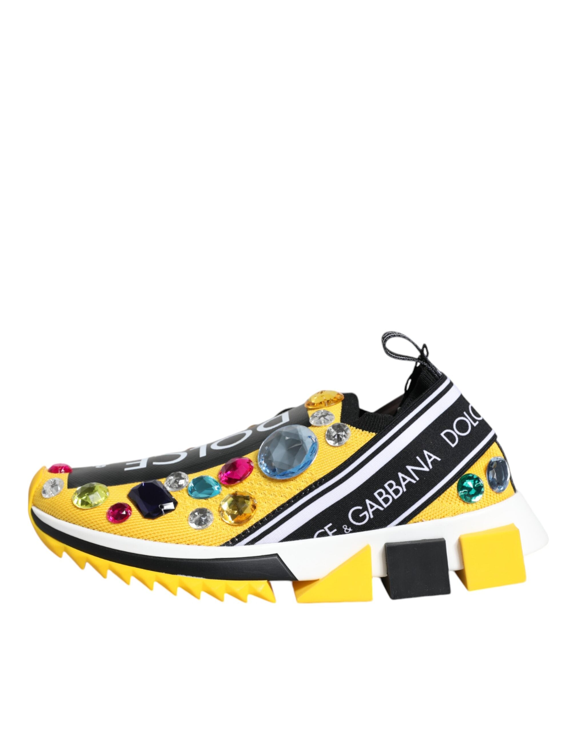 Zapatillas bajas con cristales Sorrento amarillos de Dolce & Gabbana-6
