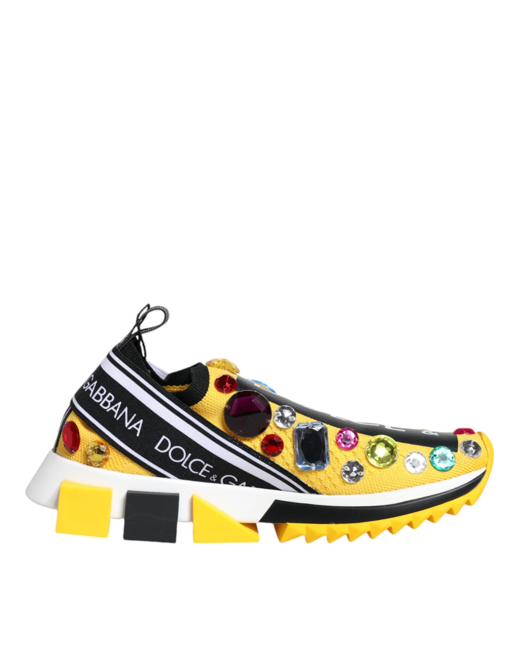 Zapatillas bajas con cristales Sorrento amarillos de Dolce & Gabbana-1