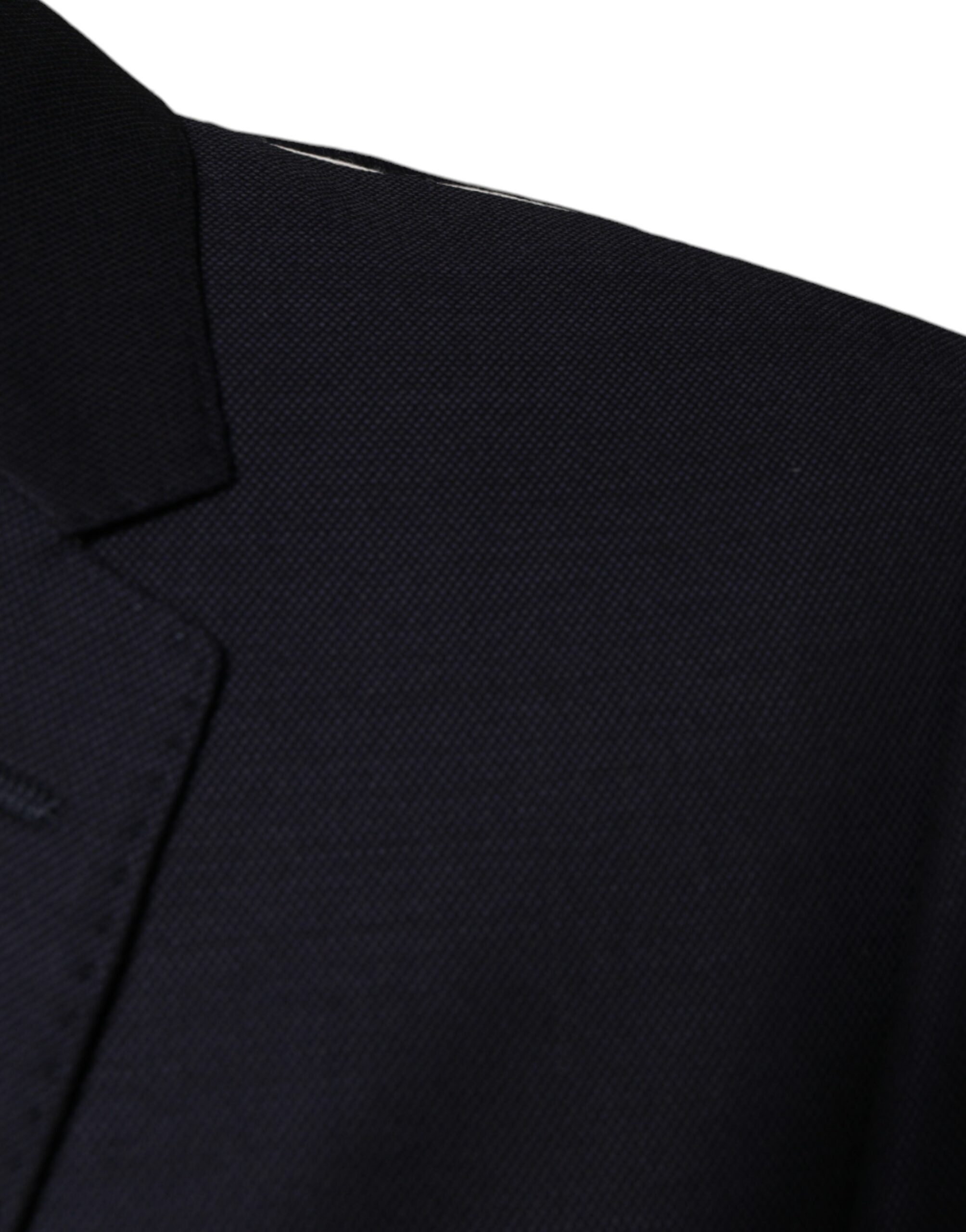 Dolce & Gabbana Dark Blue Single-Breasted Wool Coat Blazer-6