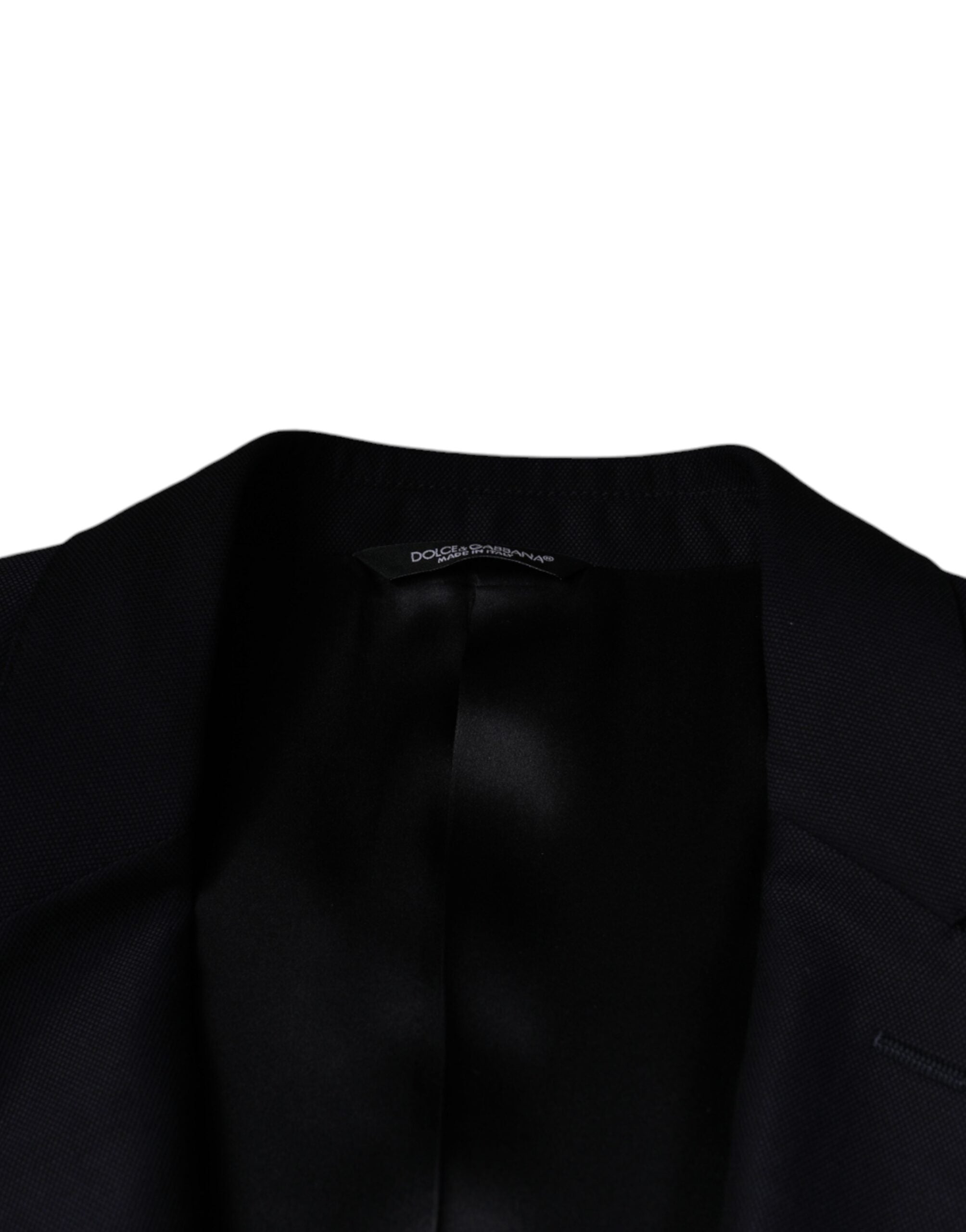 Dolce & Gabbana Dark Blue Single-Breasted Wool Coat Blazer-7
